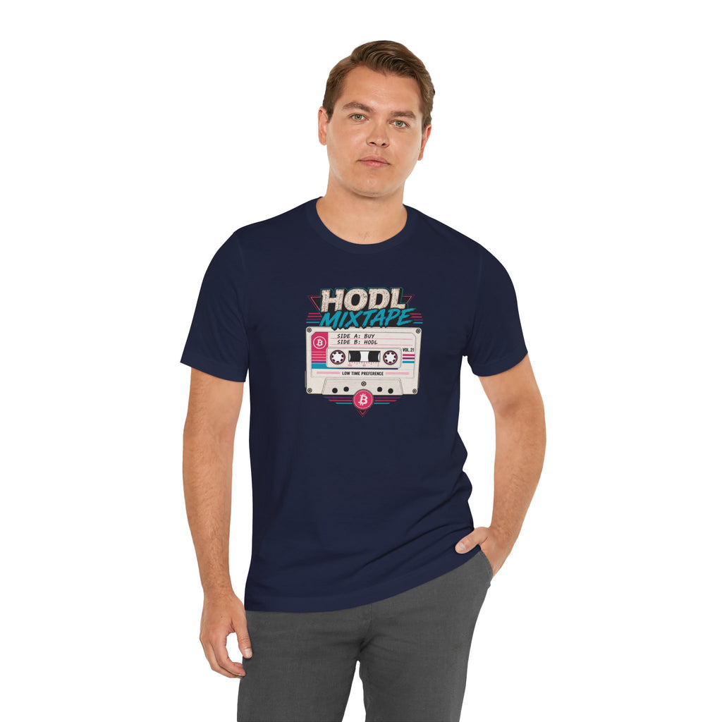 HODL Mixtape Cassette T-Shirt | Bitcoin Low Time Preference retro design Tee | Bella Canvas 3001