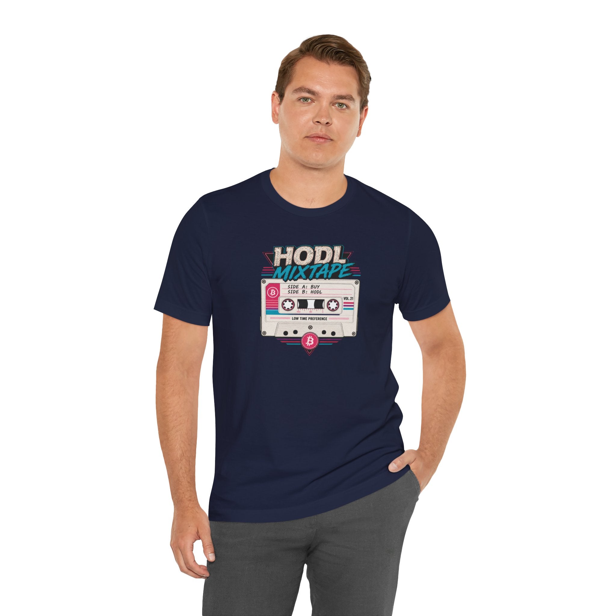 HODL Mixtape Cassette T-Shirt | Bitcoin Low Time Preference retro design Tee | Bella Canvas 3001