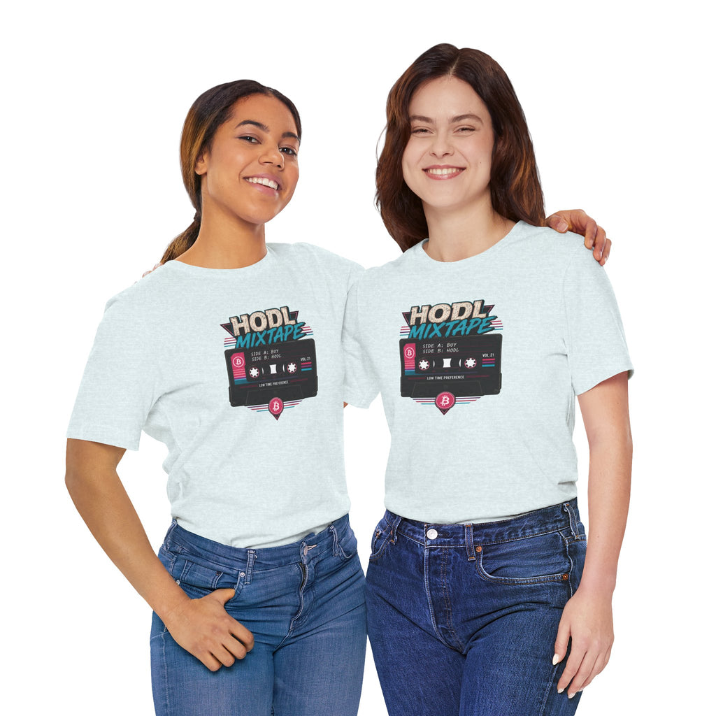 HODL Mixtape Cassette T-Shirt | Bitcoin Low Time Preference retro design Tee | Bella Canvas 3001