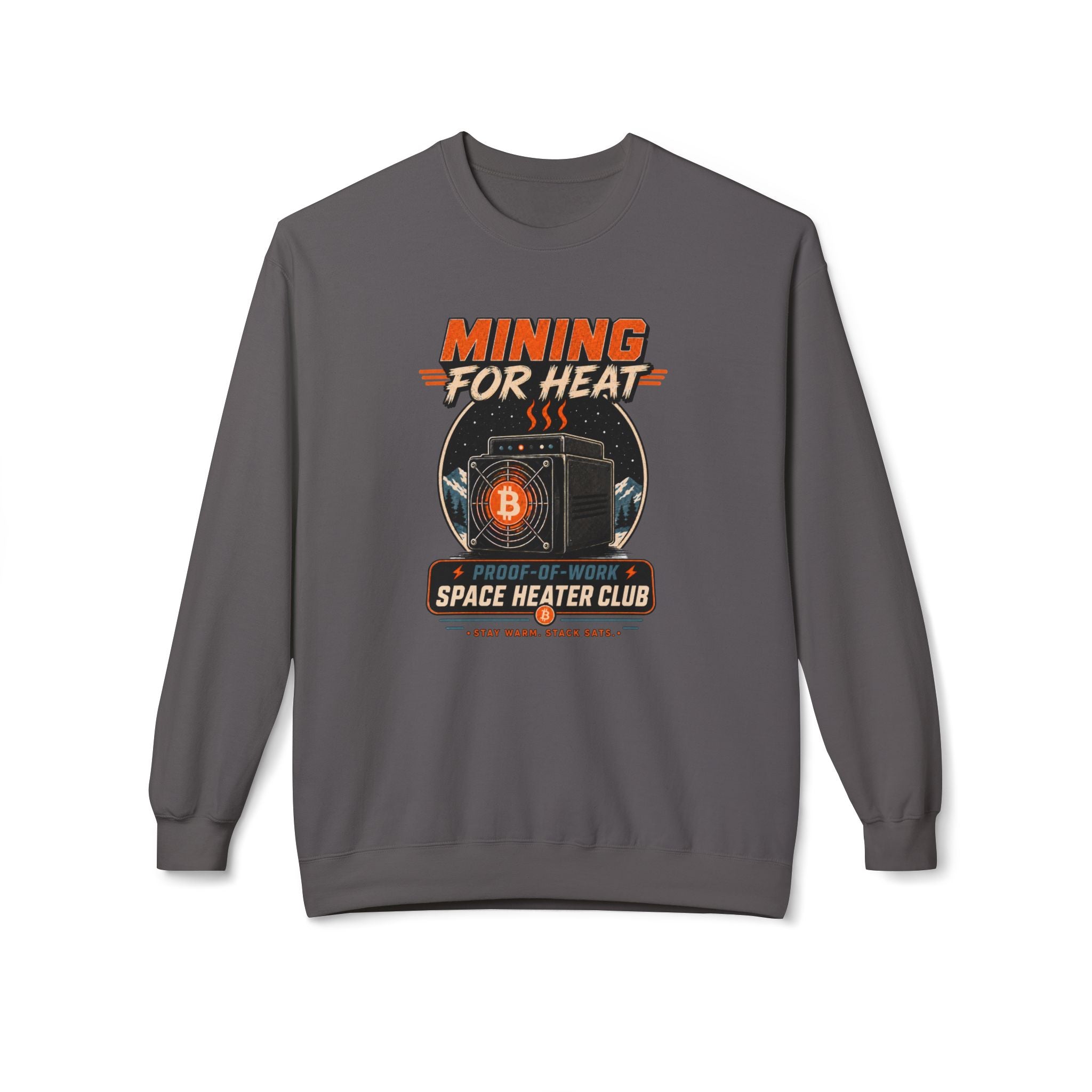 Bitcoin Miner Space Heater Club Sweatshirt | Mining for Heat | Gildan SF000