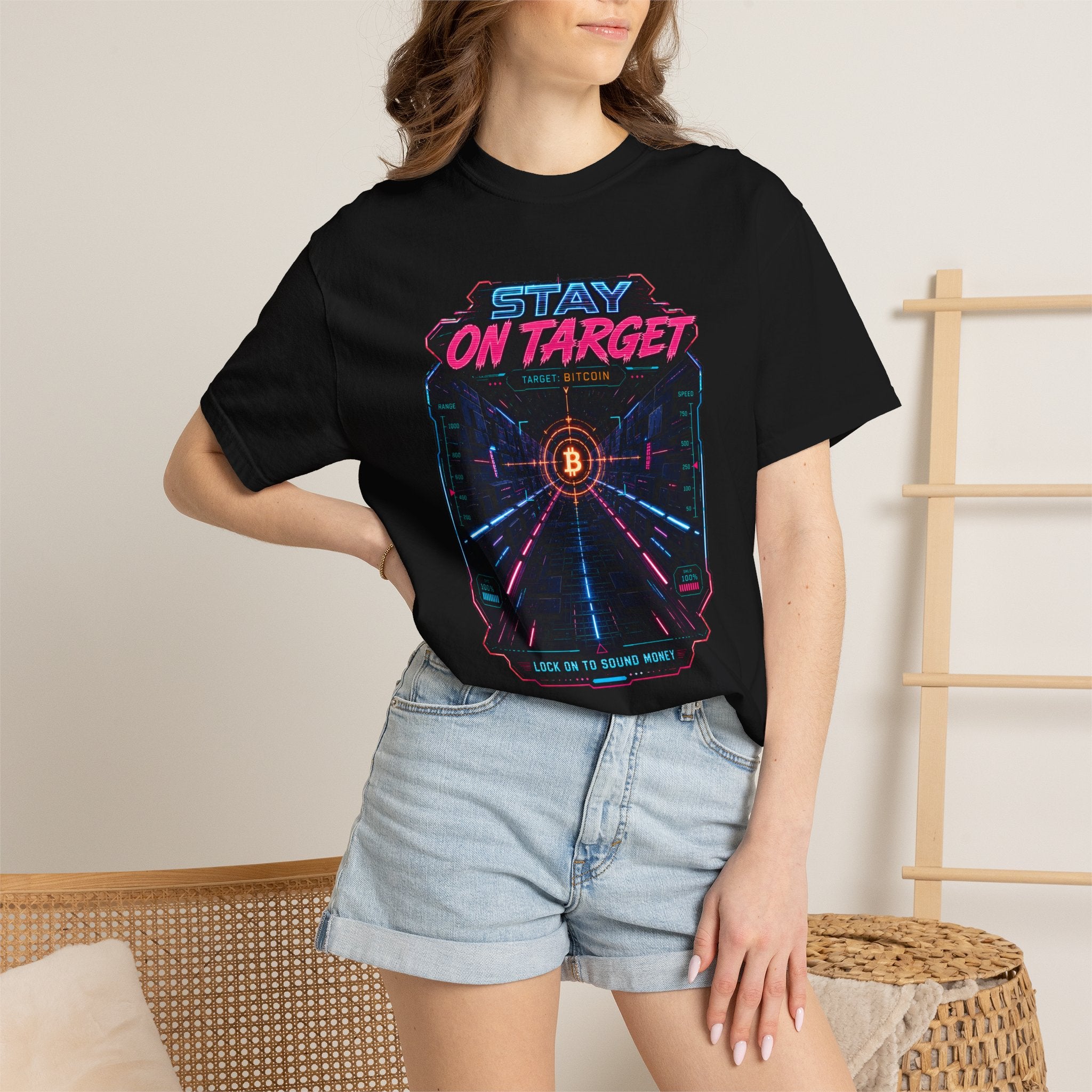 Stay On Target Bitcoin Heavyweight Retro Sound Money Graphic Tee | Comfort Colors 1717