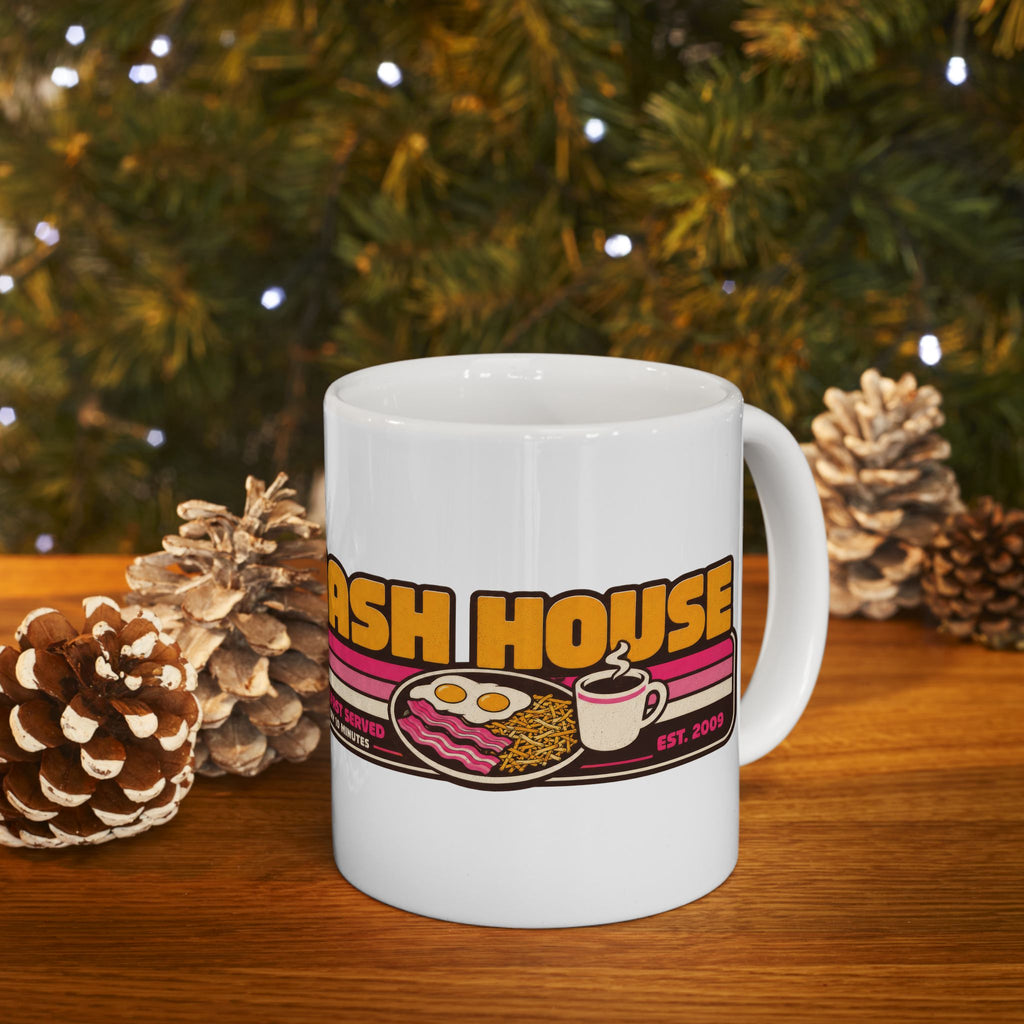 Hash House Retro Breakfast Logo Mug | Breakfast Served Every 10 Minutes | 11oz and 15 oz