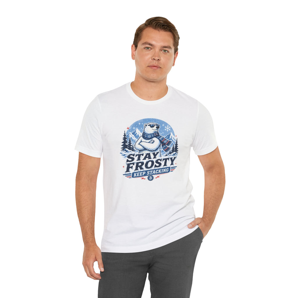 Stay Frosty, Keep Stacking Bitcoin T-Shirt | Bella Canvas 3001