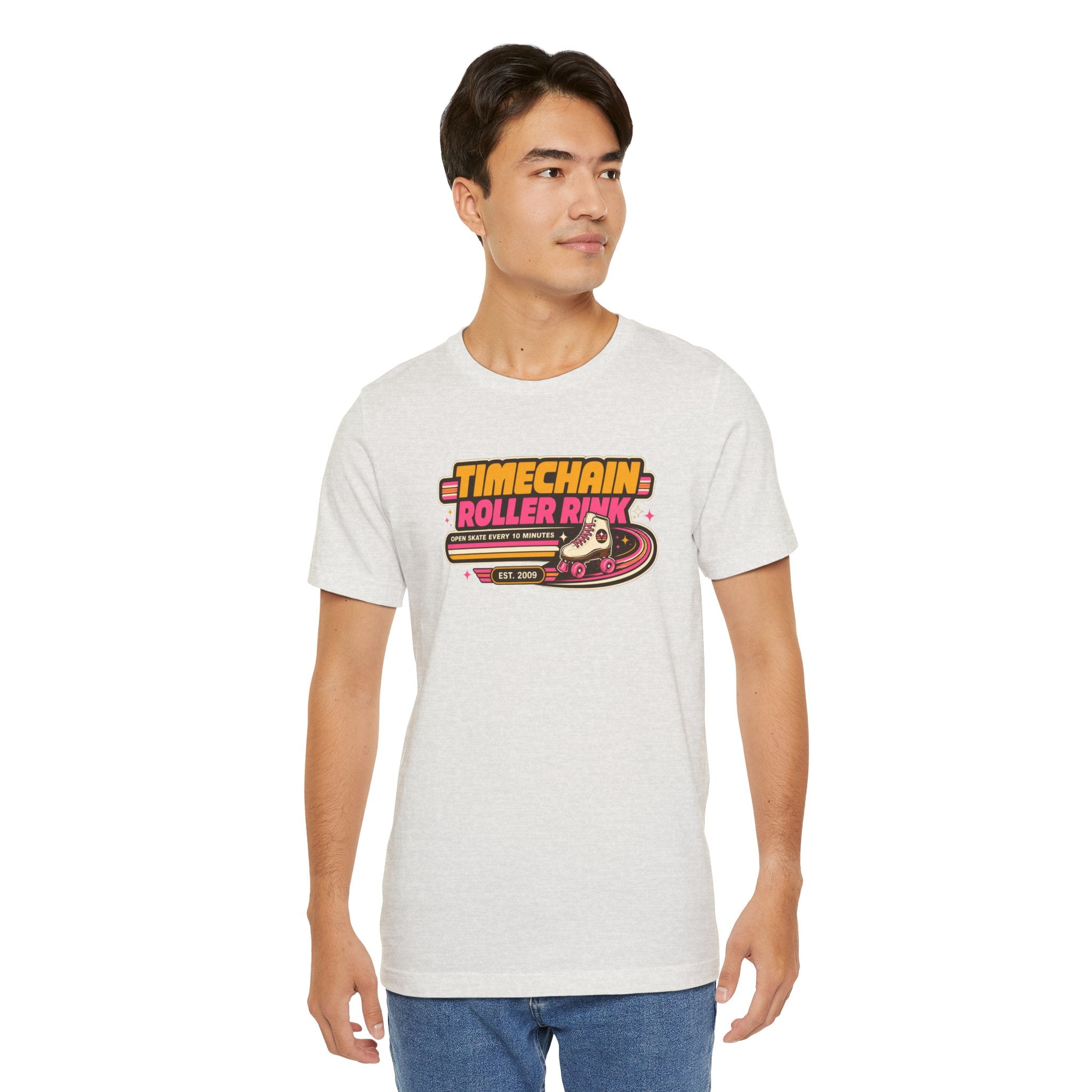 Incognito Timechain Roller Rink graphic tee | Retro roller skate design | Bella Canvas 3001