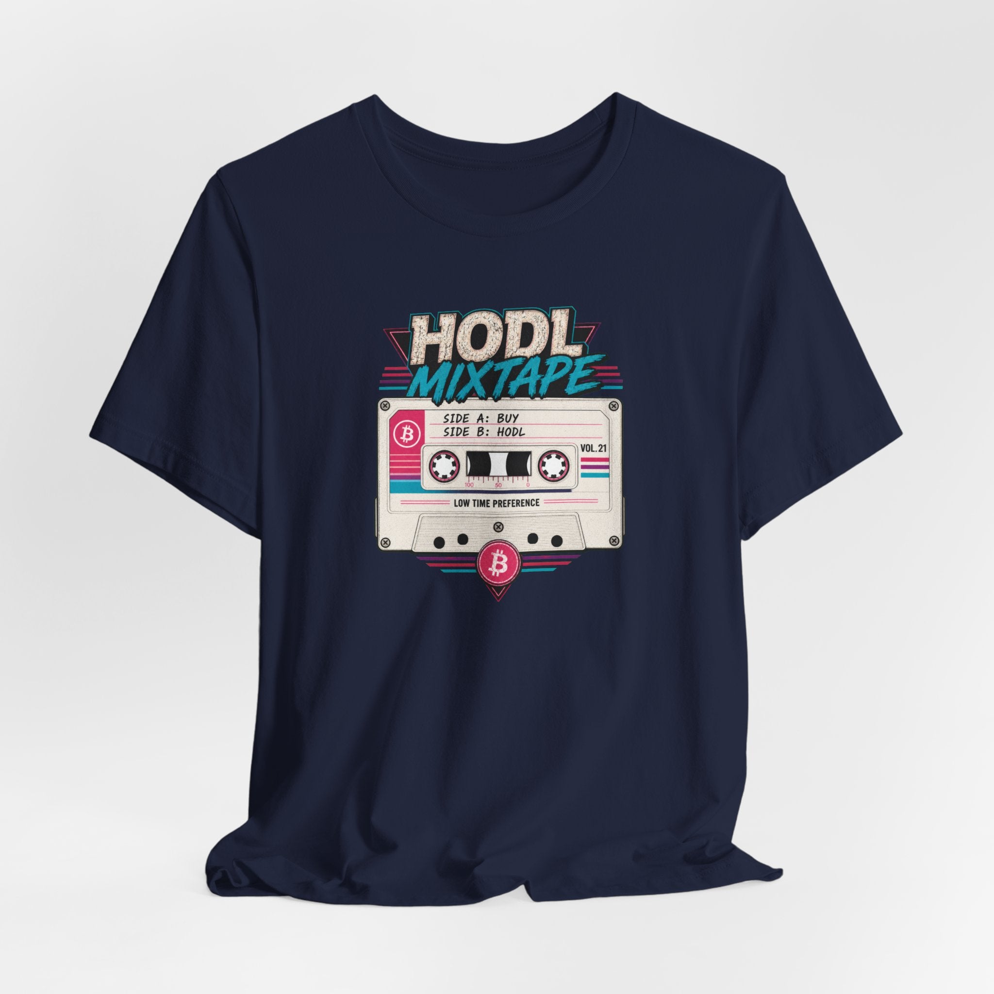 HODL Mixtape Cassette T-Shirt | Bitcoin Low Time Preference retro design Tee | Bella Canvas 3001