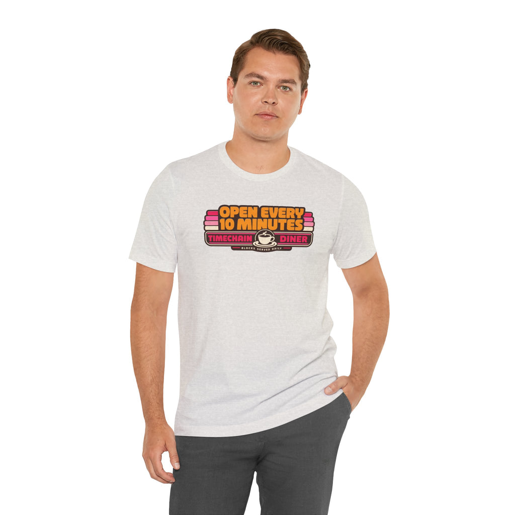 Incognito Open Every 10 Minutes Timechain Diner Tee | Retro Coffee T-Shirt | Bella Canvas 3001