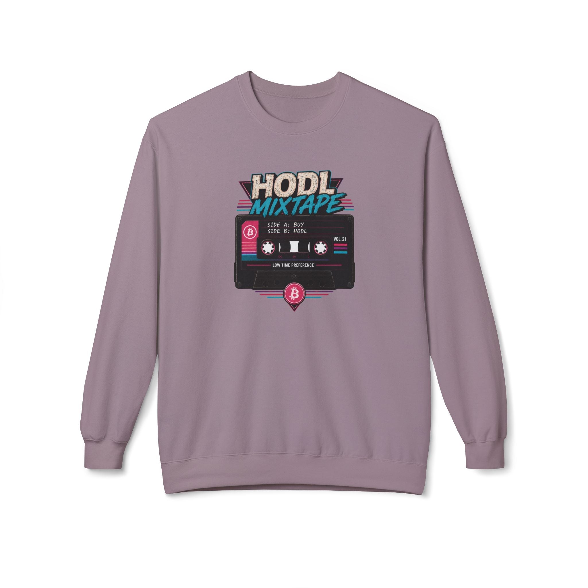 HODL Mixtape cassette design Sweatshirt | Bitcoin retro 80s style | Gildan SF000