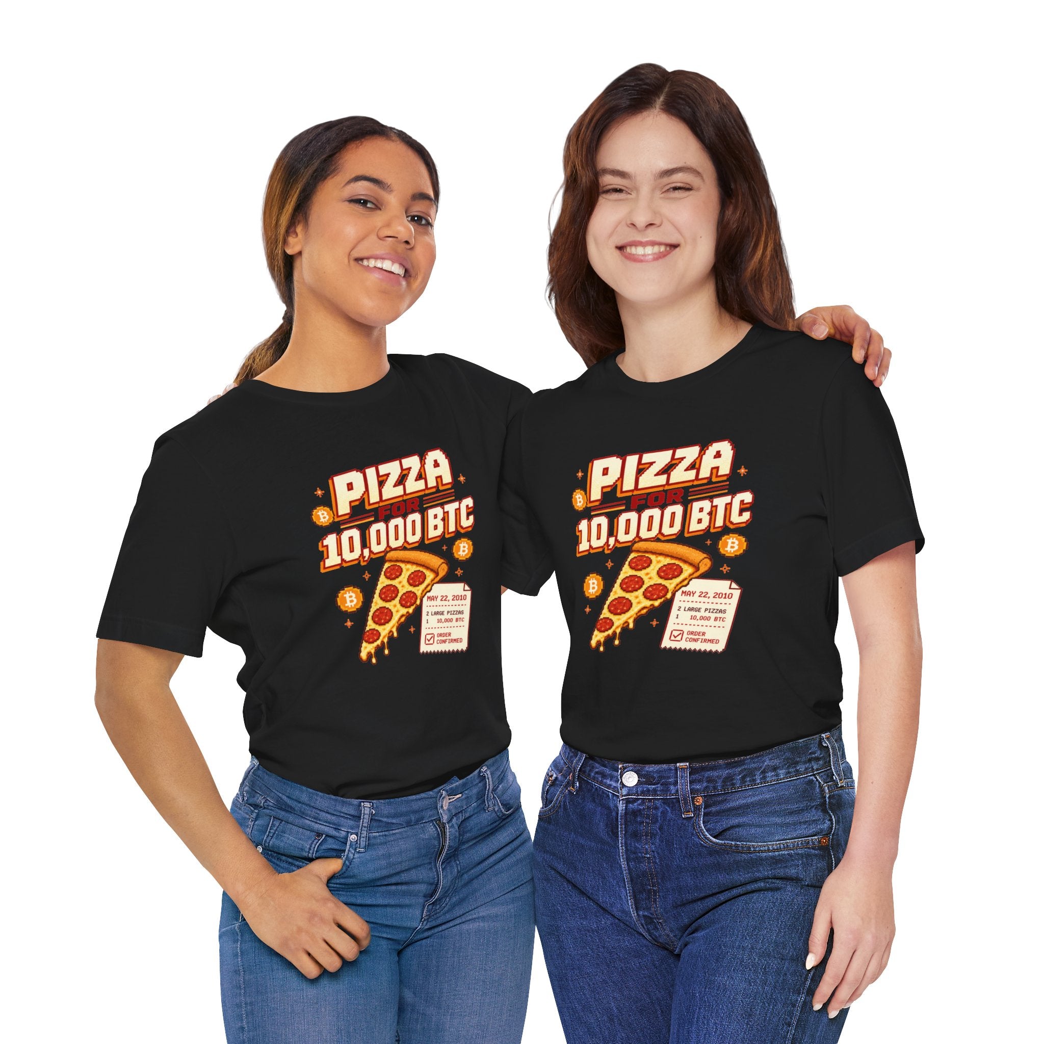 Pizza for 10,000 BTC T-Shirt | Bitcoin Pizza Day Tee | Bella Canvas 3001