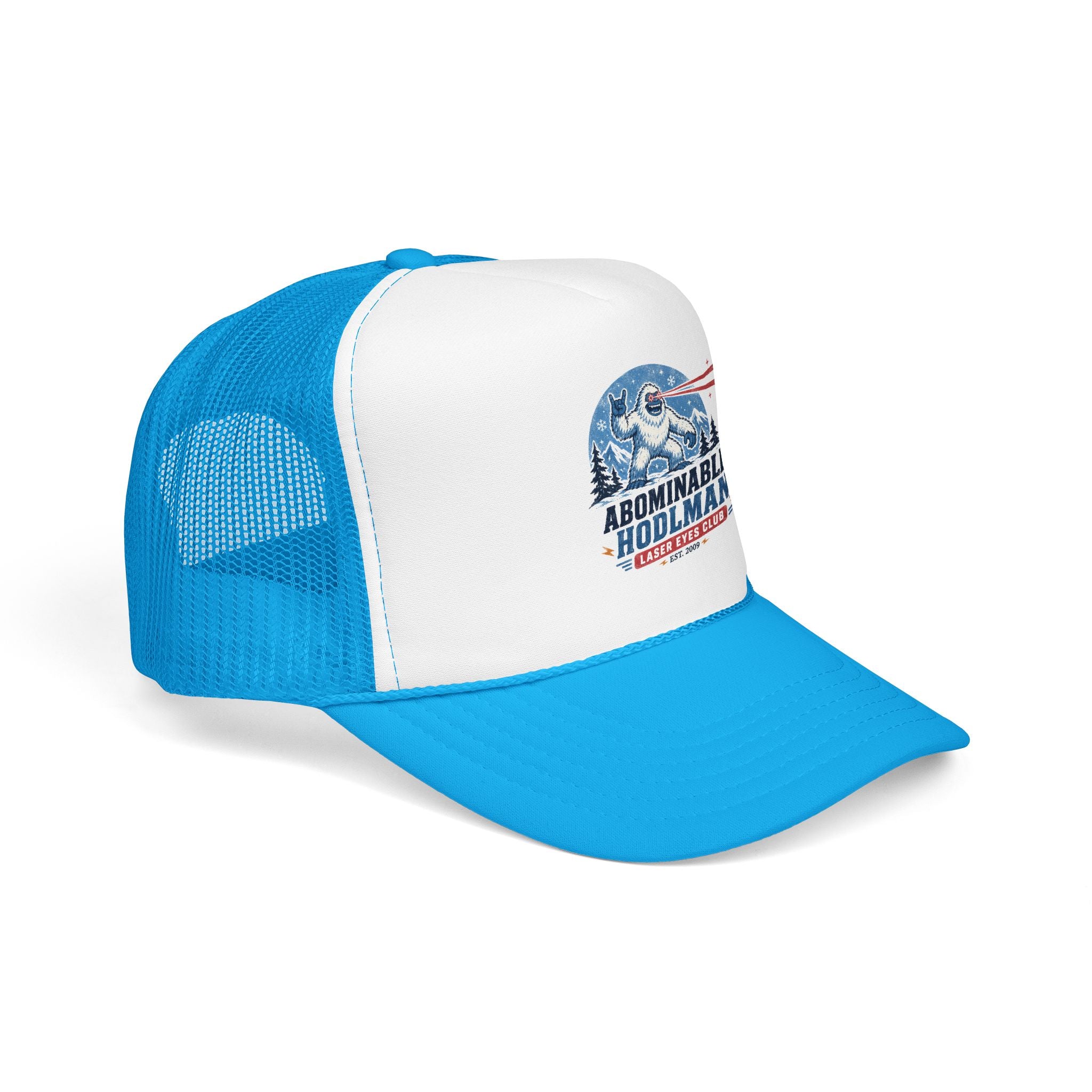 Abominable HODLman Laser Eyes Club Foam Trucker Hat