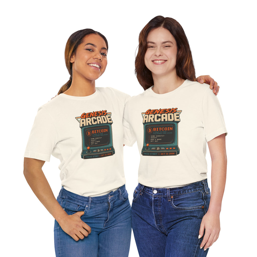 Bitcoin Genesis Block Retro Arcade T-Shirt | Bella Canvas 3001
