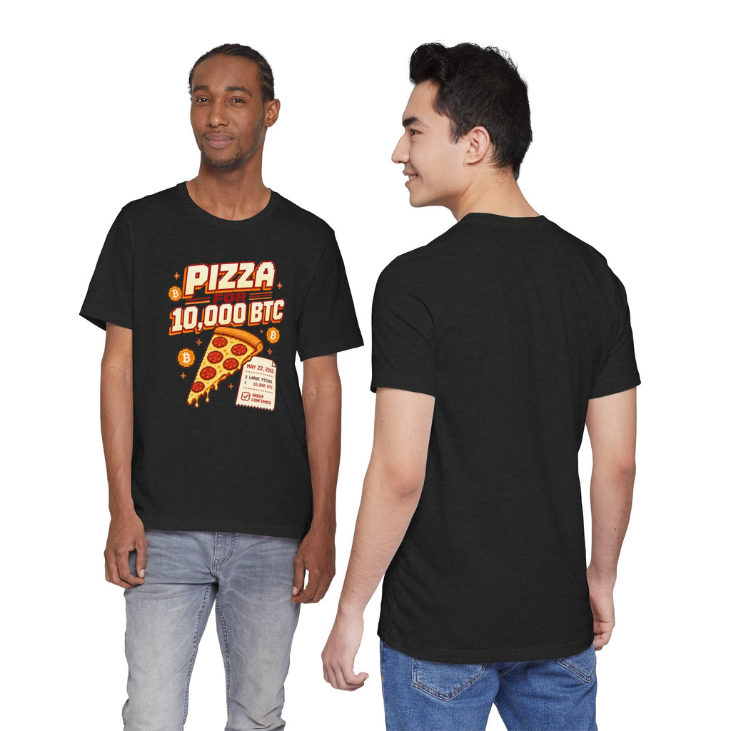 Pizza for 10,000 BTC T-Shirt | Bitcoin Pizza Day Tee | Bella Canvas 3001