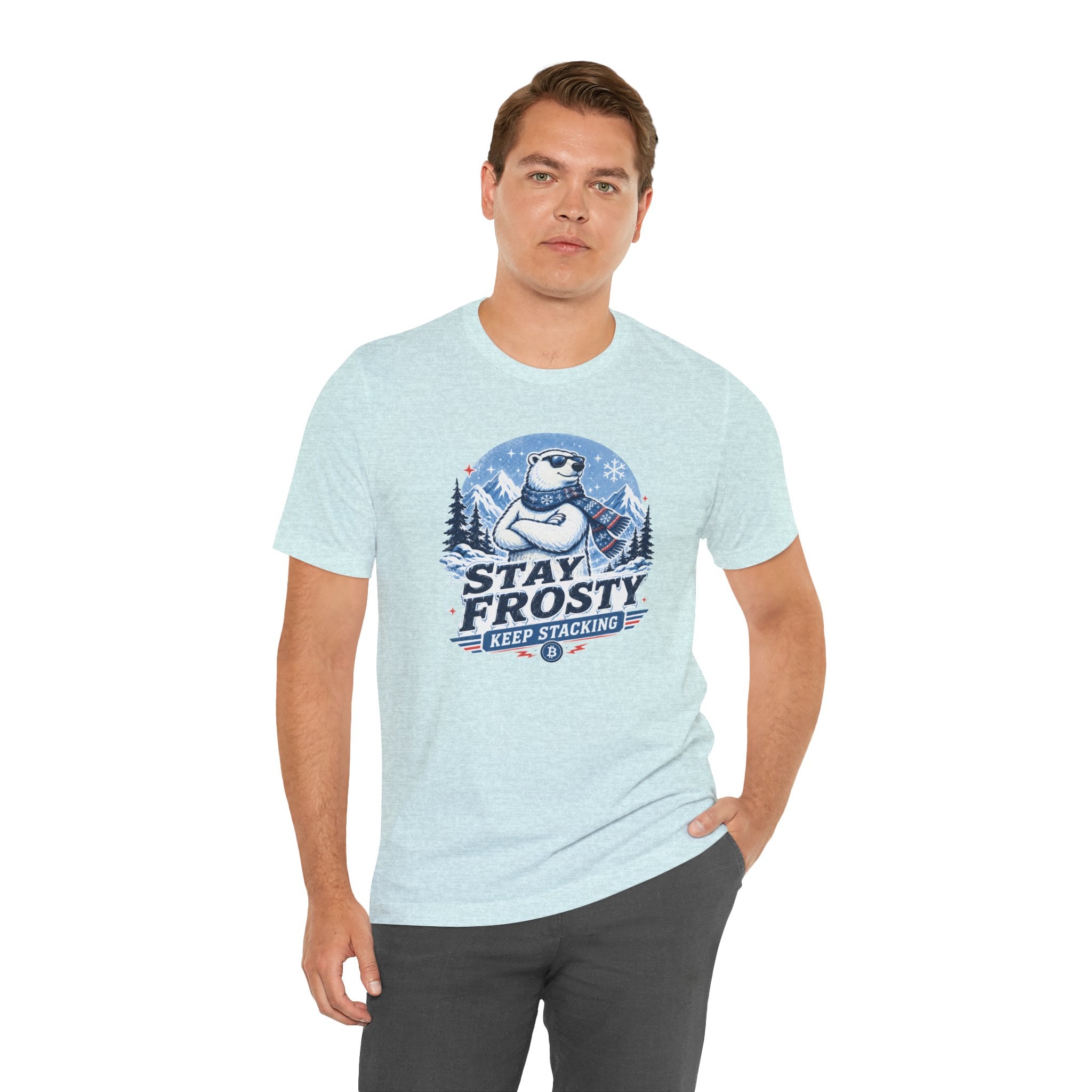 Stay Frosty, Keep Stacking Bitcoin T-Shirt | Bella Canvas 3001