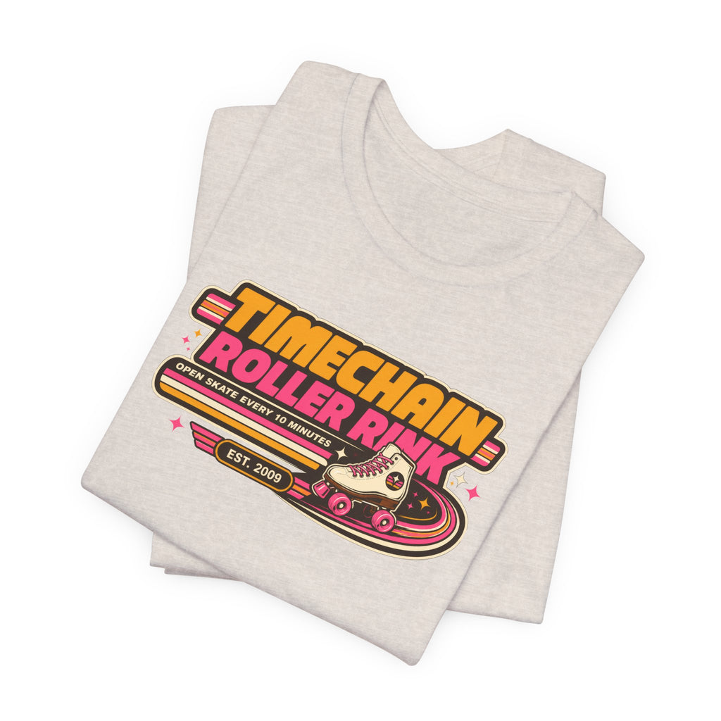 Incognito Timechain Roller Rink graphic tee | Retro roller skate design | Bella Canvas 3001