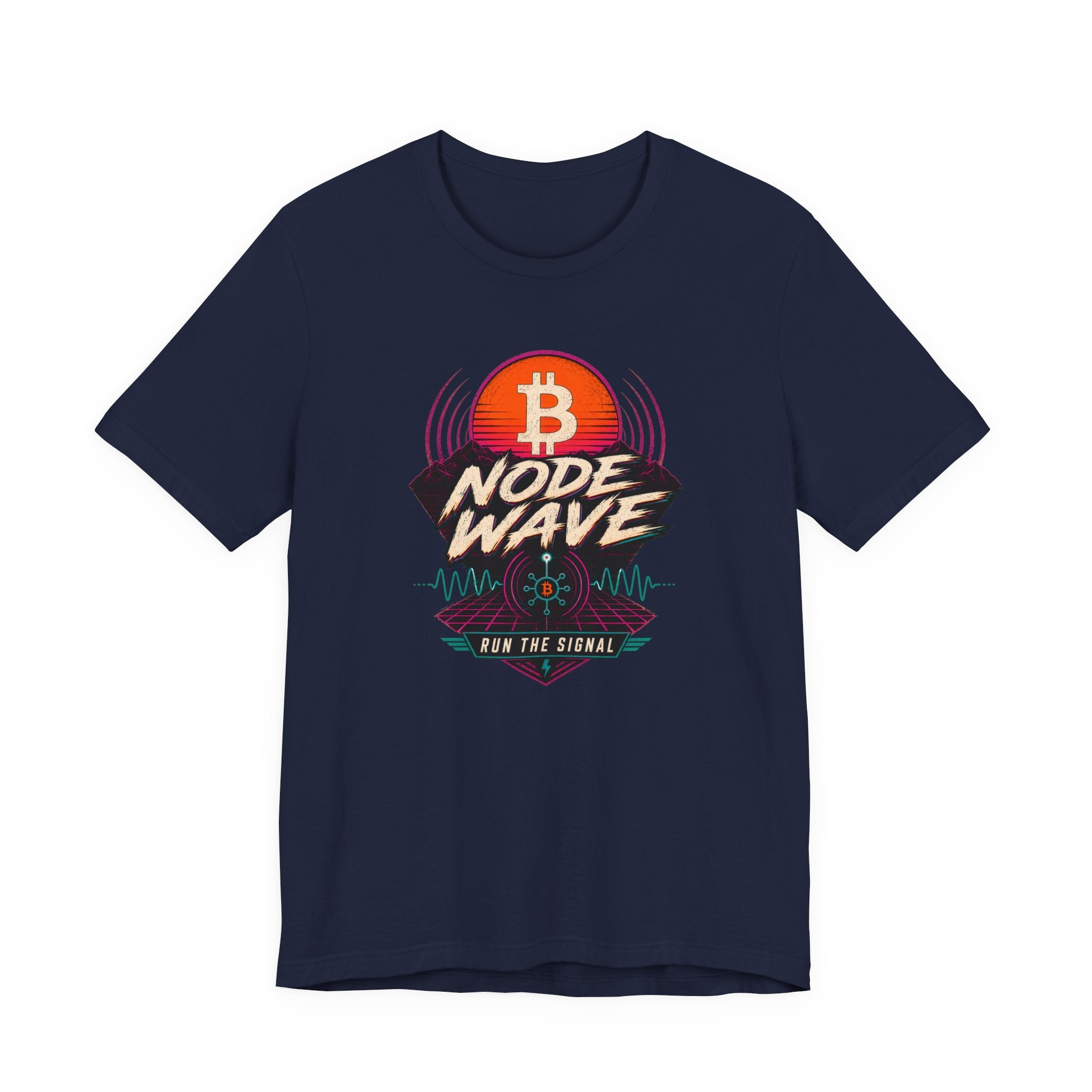 Bitcoin Node Wave "Run the Signal" Retro Tee Run a Node