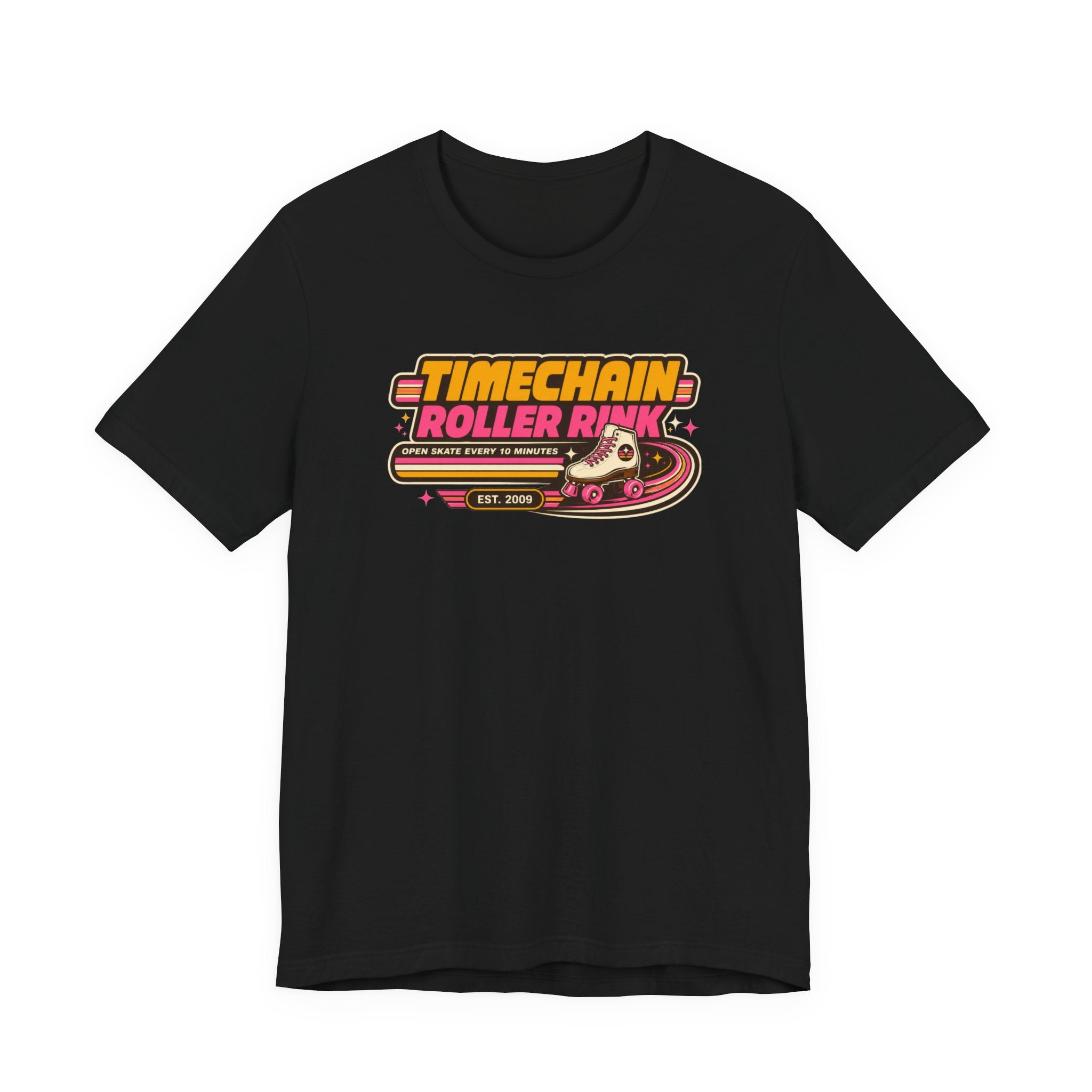 Incognito Timechain Roller Rink Bitcoin graphic tee | Retro roller skate design 