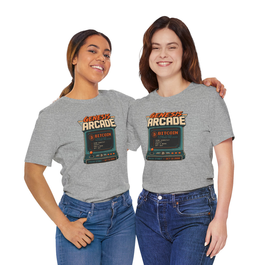 Bitcoin Genesis Block Retro Arcade T-Shirt | Bella Canvas 3001