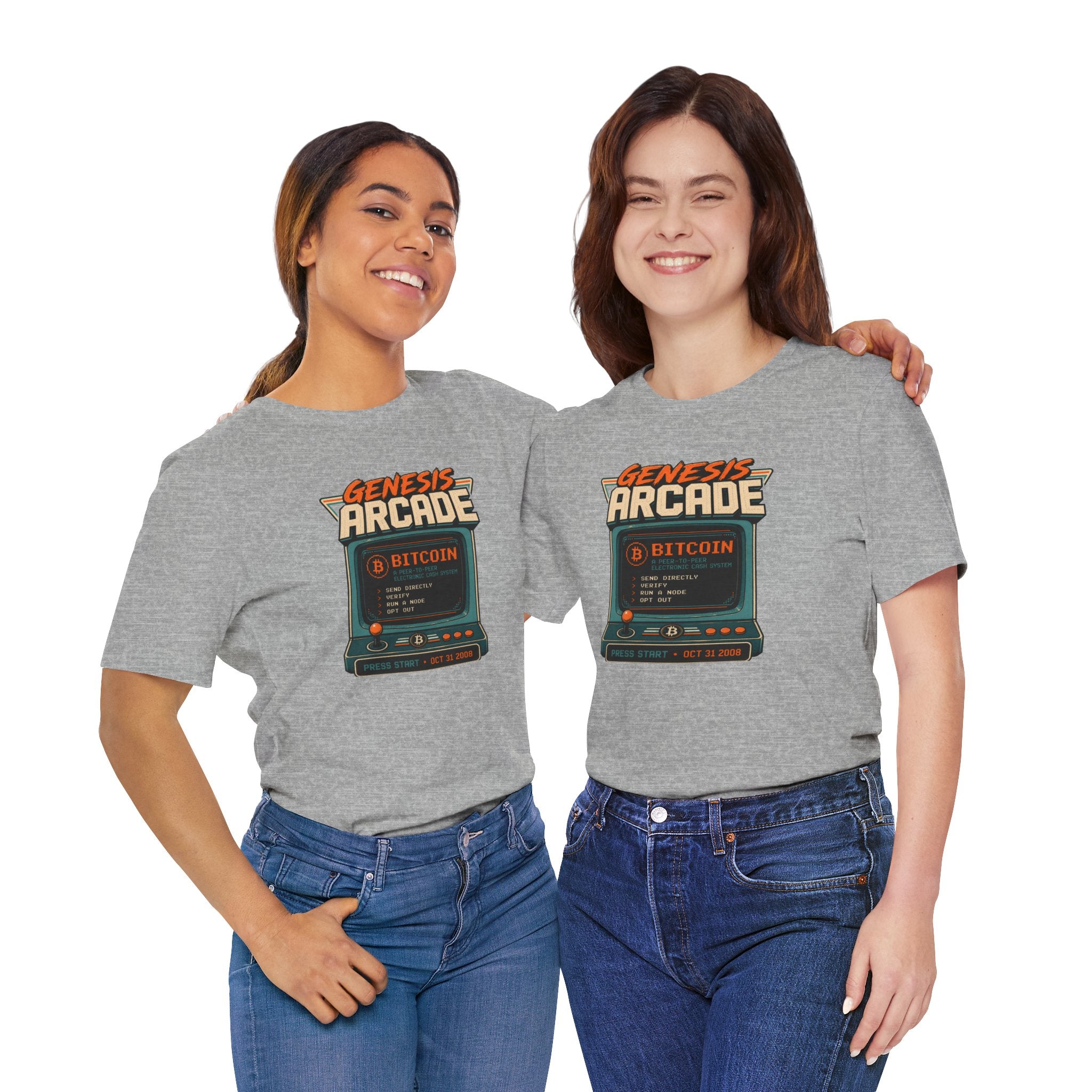 Bitcoin Genesis Block Retro Arcade T-Shirt | Bella Canvas 3001