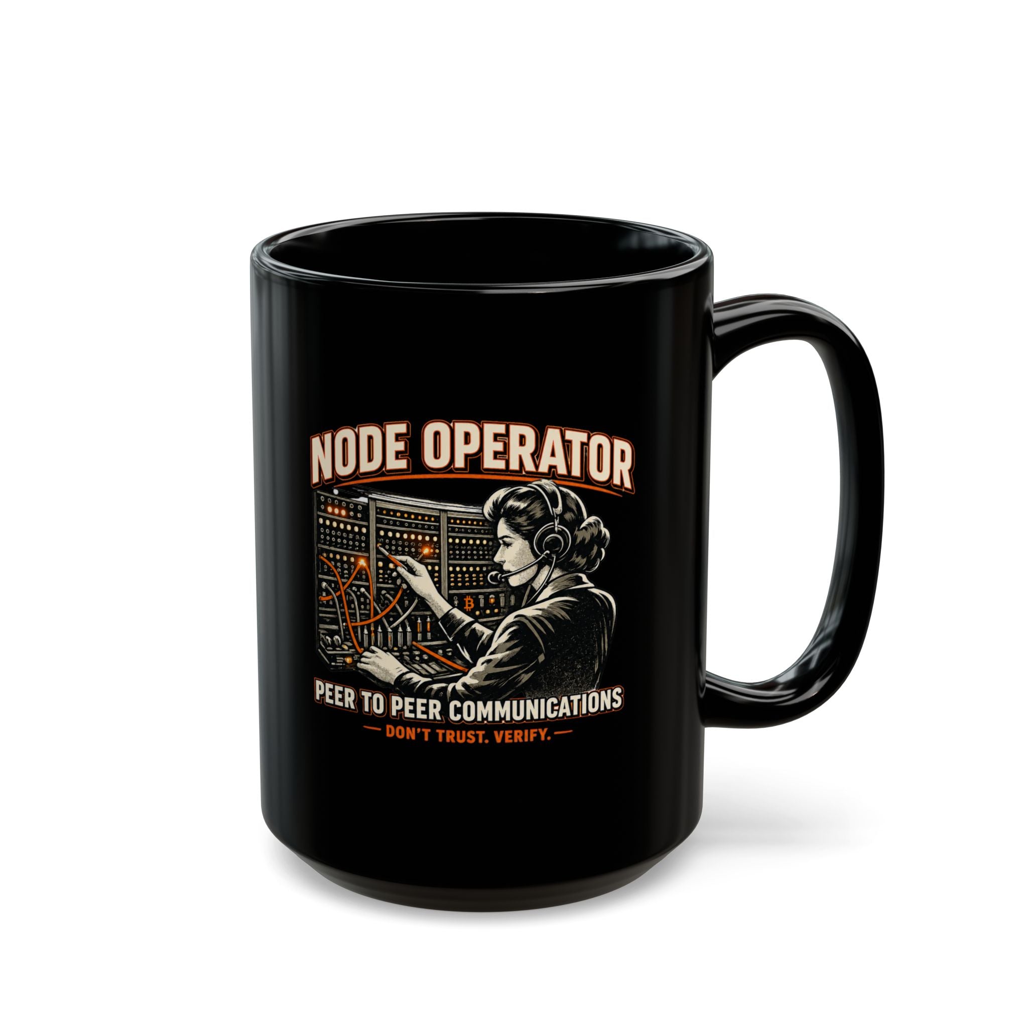 Node Operator switchboard vintage illustration Mug | IT networking coffee cup