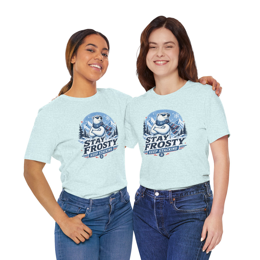 Stay Frosty, Keep Stacking Bitcoin T-Shirt | Bella Canvas 3001