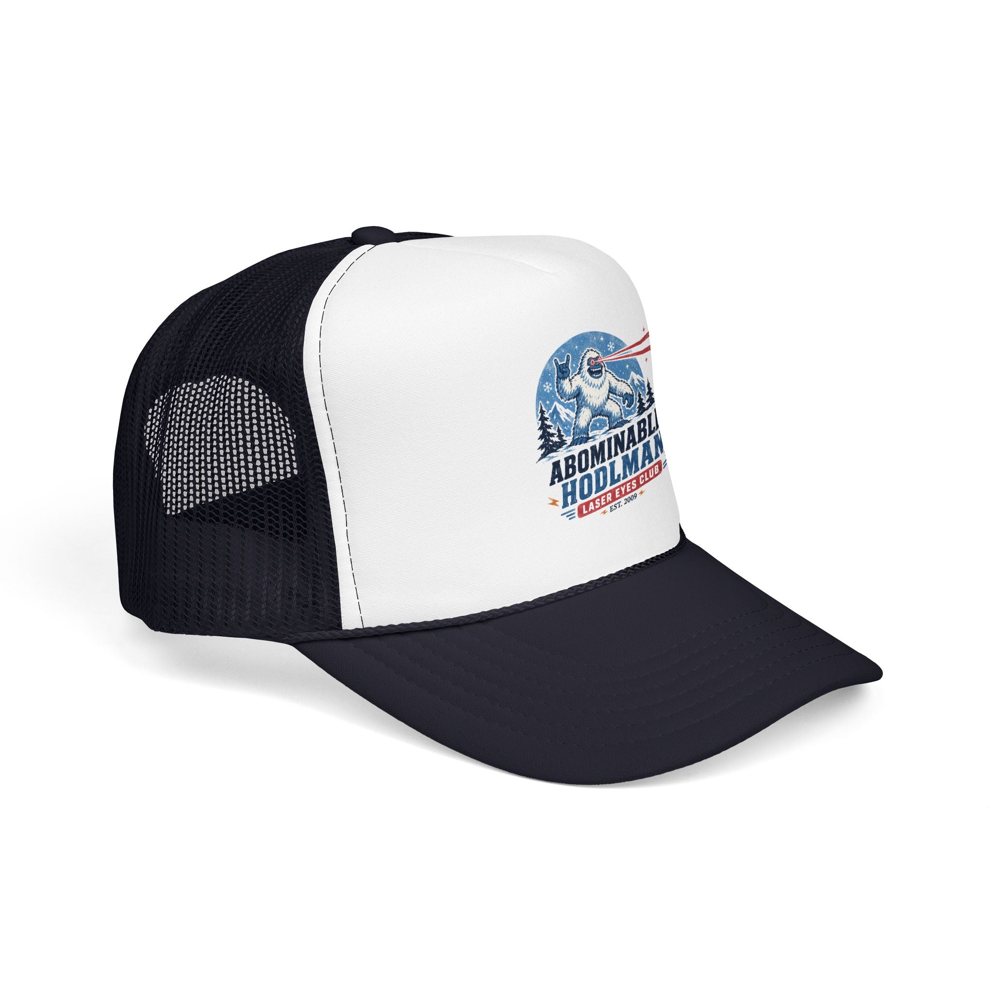 Abominable HODLman Laser Eyes Club Foam Trucker Hat