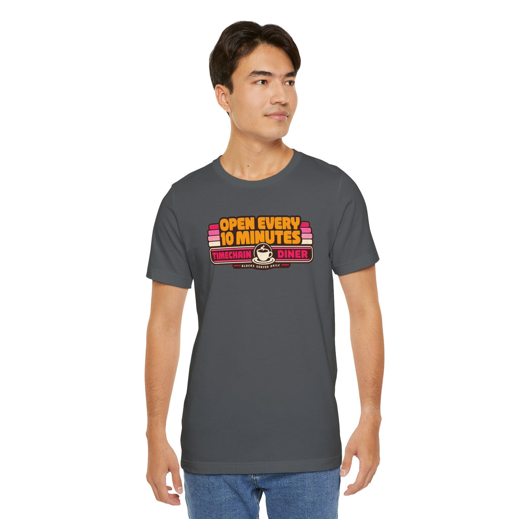 Incognito Open Every 10 Minutes Timechain Diner Tee | Retro Coffee T-Shirt | Bella Canvas 3001