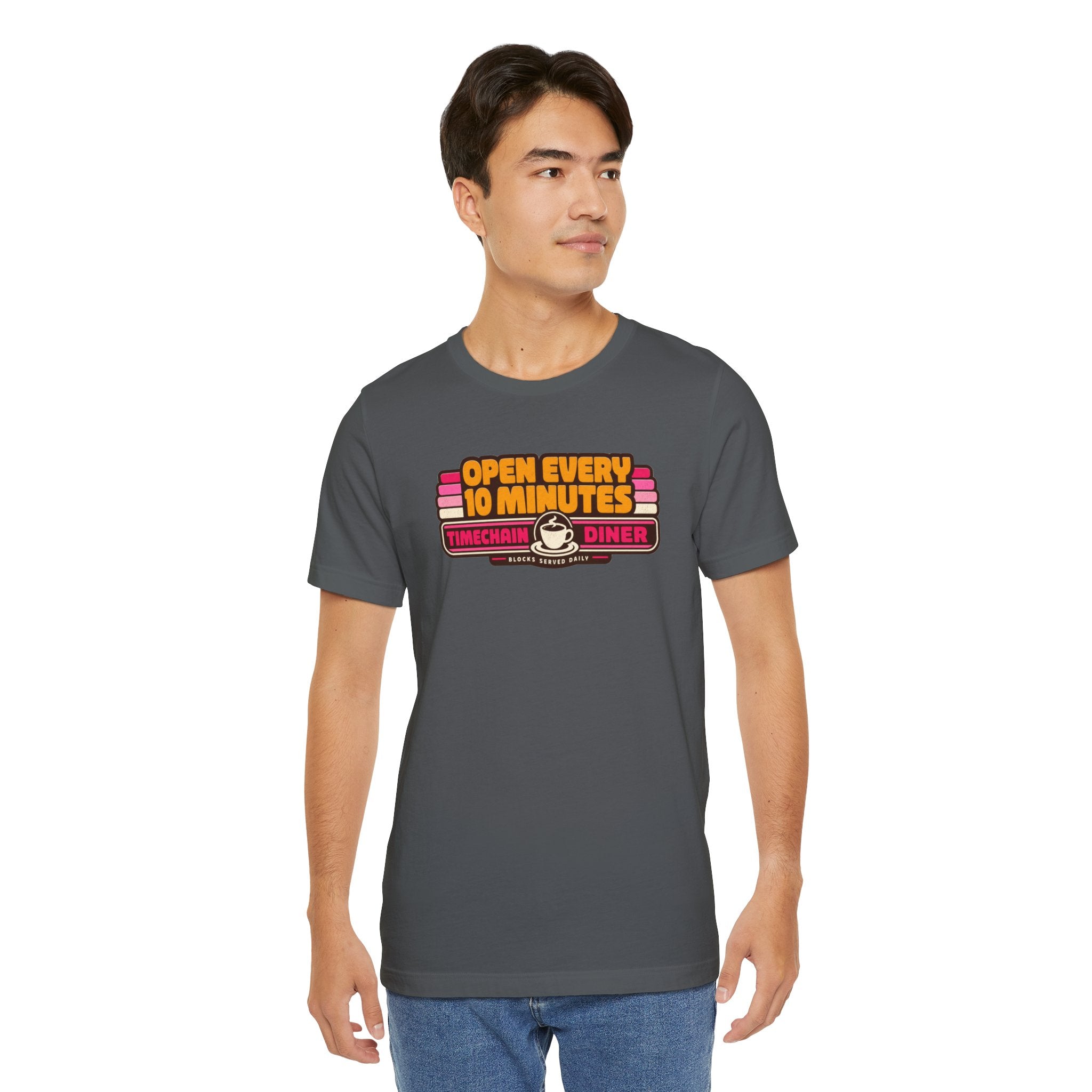 Incognito Open Every 10 Minutes Timechain Diner Tee | Retro Coffee T-Shirt | Bella Canvas 3001