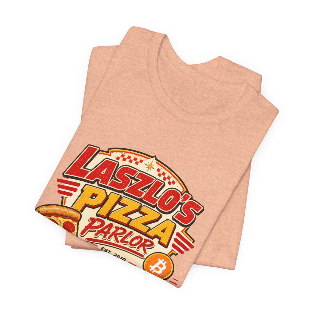Laszlo's Pizza Parlor 10,000 Bitcoin Pizza Day Tee | Bella Canvas 3001