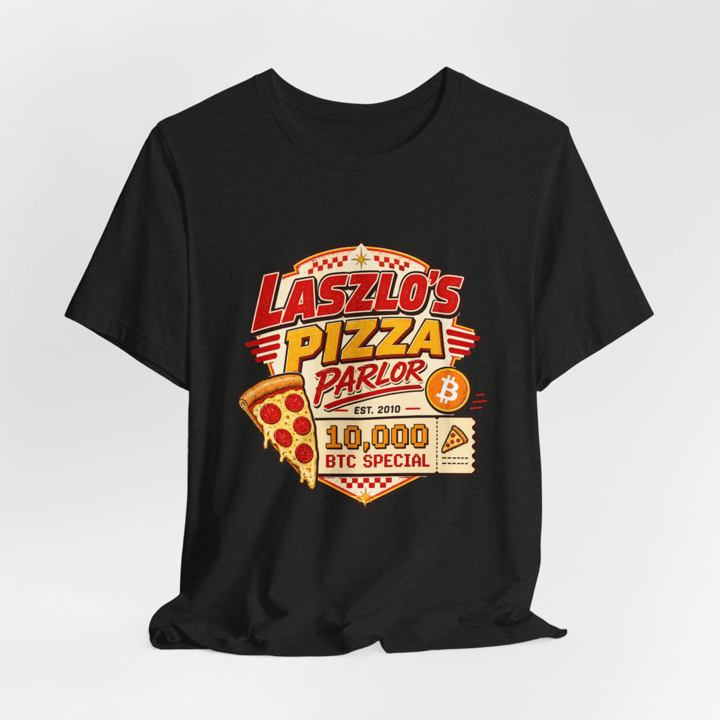 Laszlo's Pizza Parlor 10,000 Bitcoin Pizza Day Tee | Bella Canvas 3001