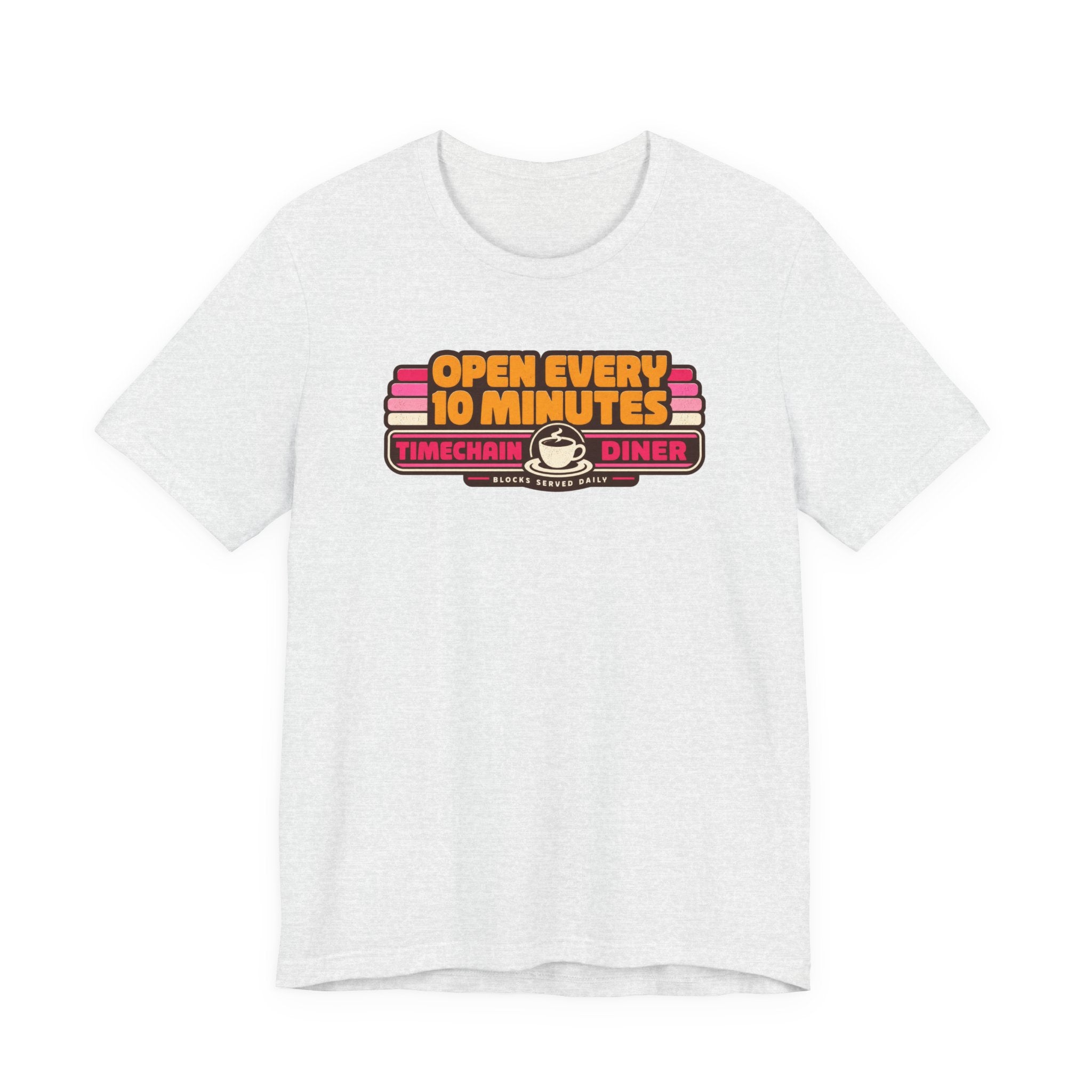 Incognito Open Every 10 Minutes Timechain Diner Tee | Retro Coffee T-Shirt | Bella Canvas 3001