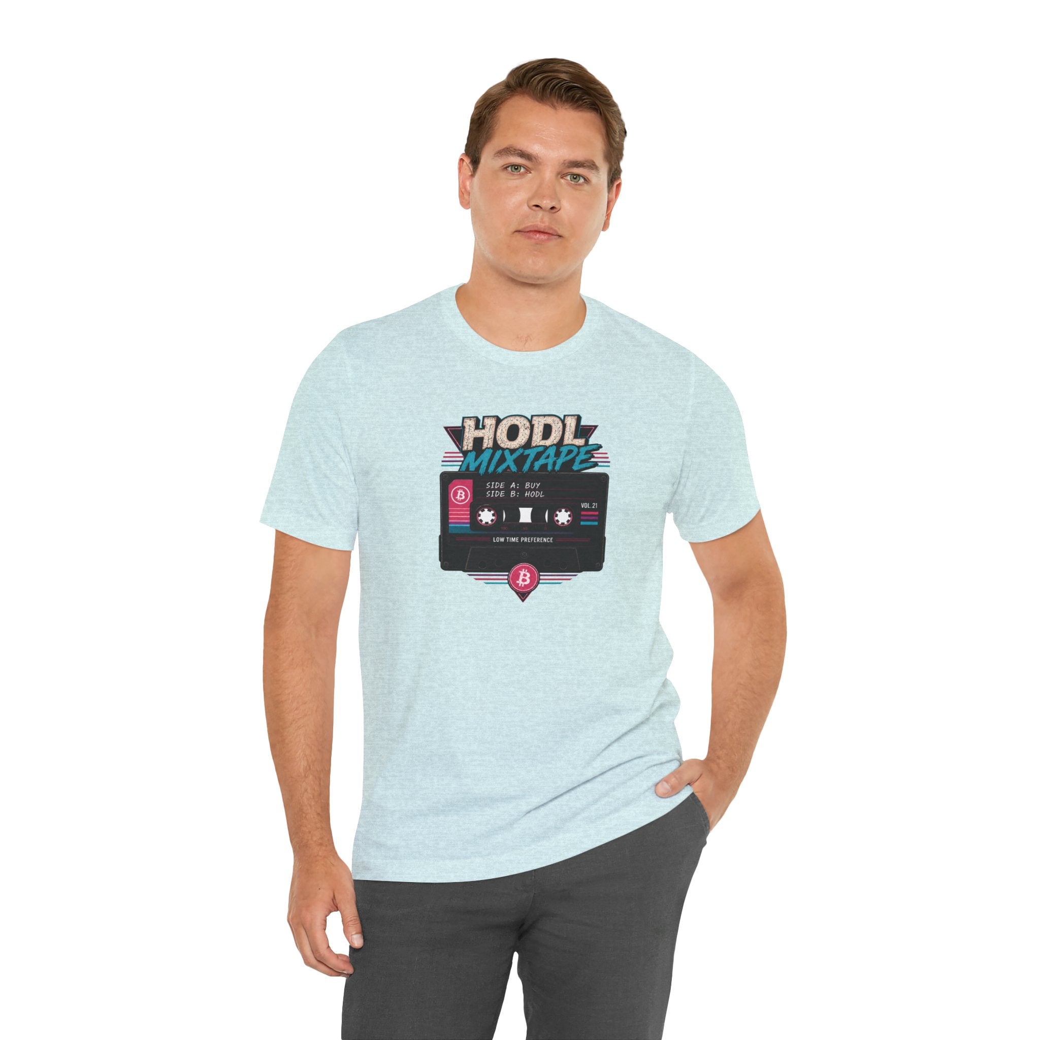 HODL Mixtape Cassette T-Shirt | Bitcoin Low Time Preference retro design Tee | Bella Canvas 3001
