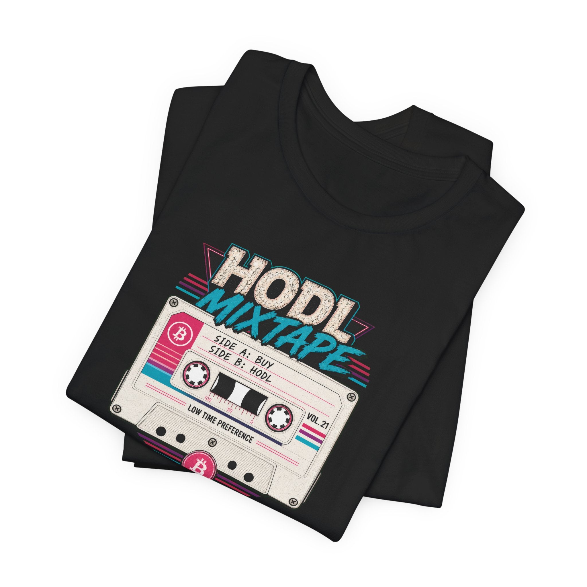 HODL Mixtape Cassette T-Shirt | Bitcoin Low Time Preference retro design Tee | Bella Canvas 3001