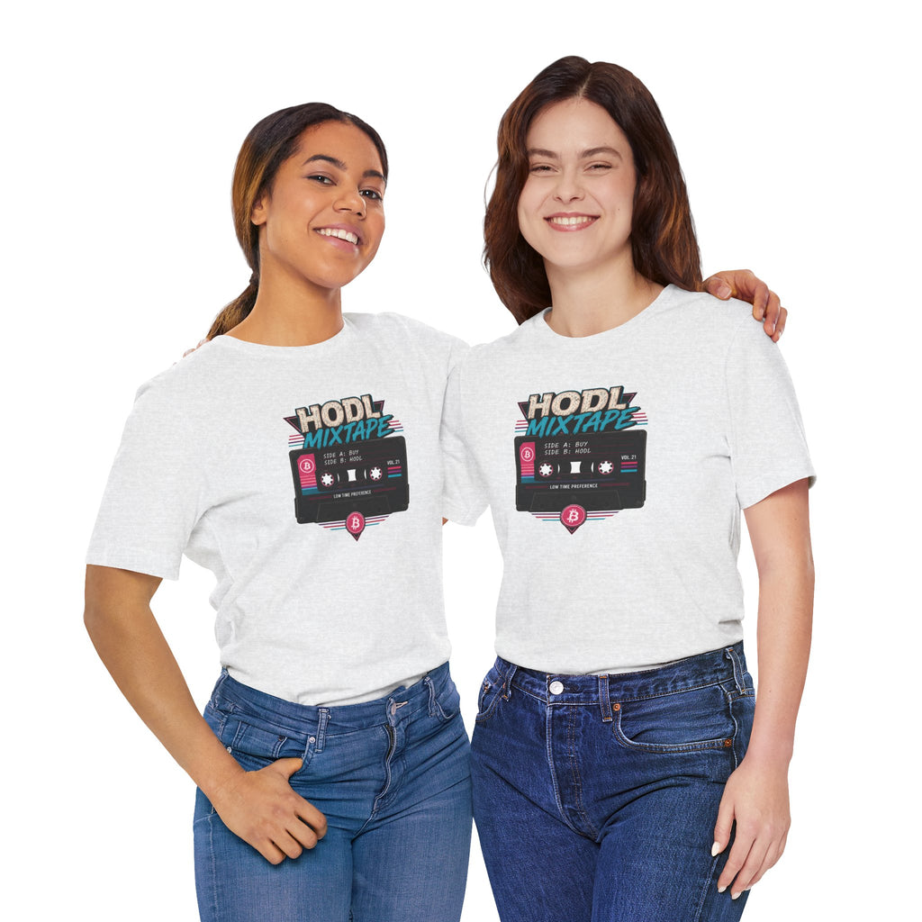 HODL Mixtape Cassette T-Shirt | Bitcoin Low Time Preference retro design Tee | Bella Canvas 3001