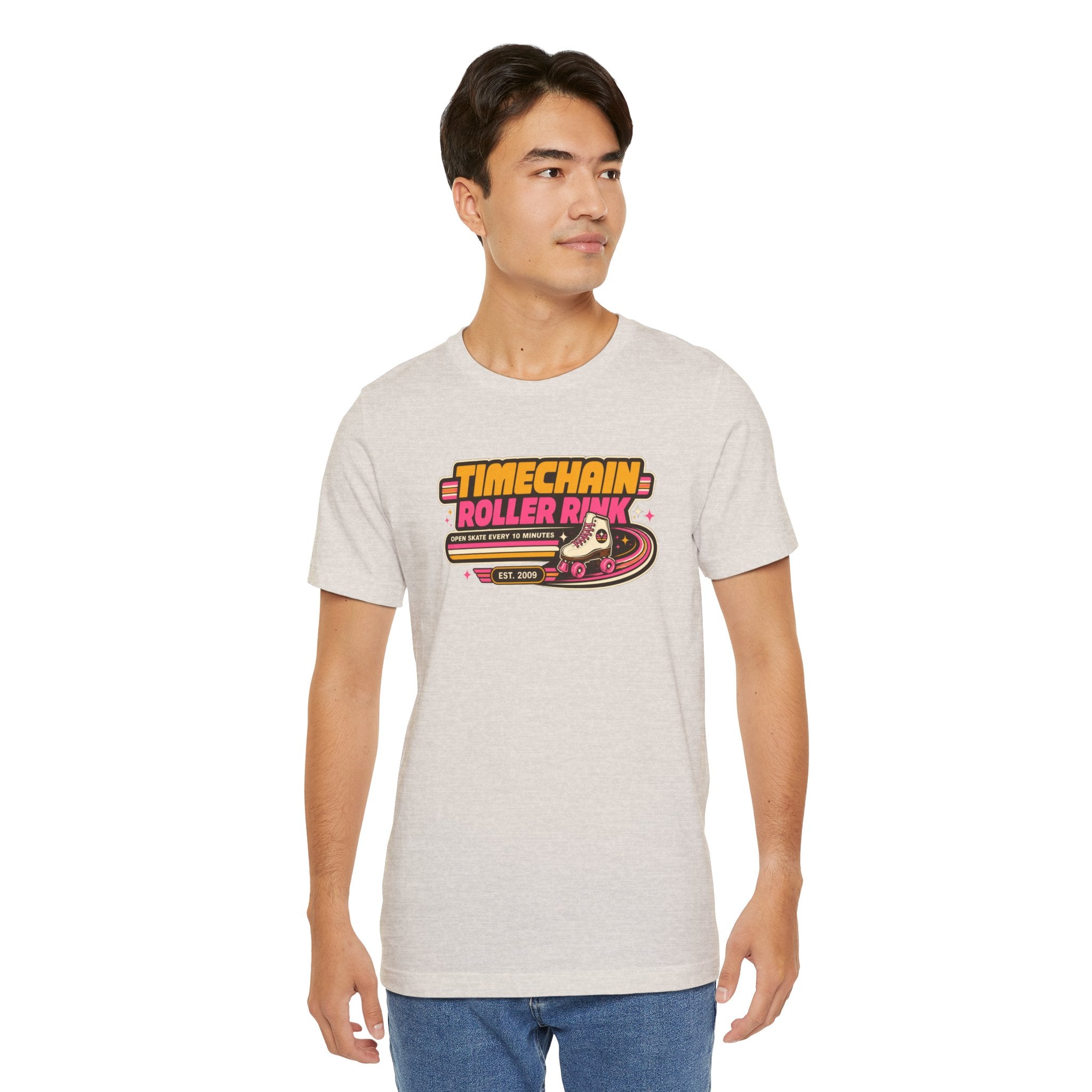 Incognito Timechain Roller Rink graphic tee | Retro roller skate design | Bella Canvas 3001