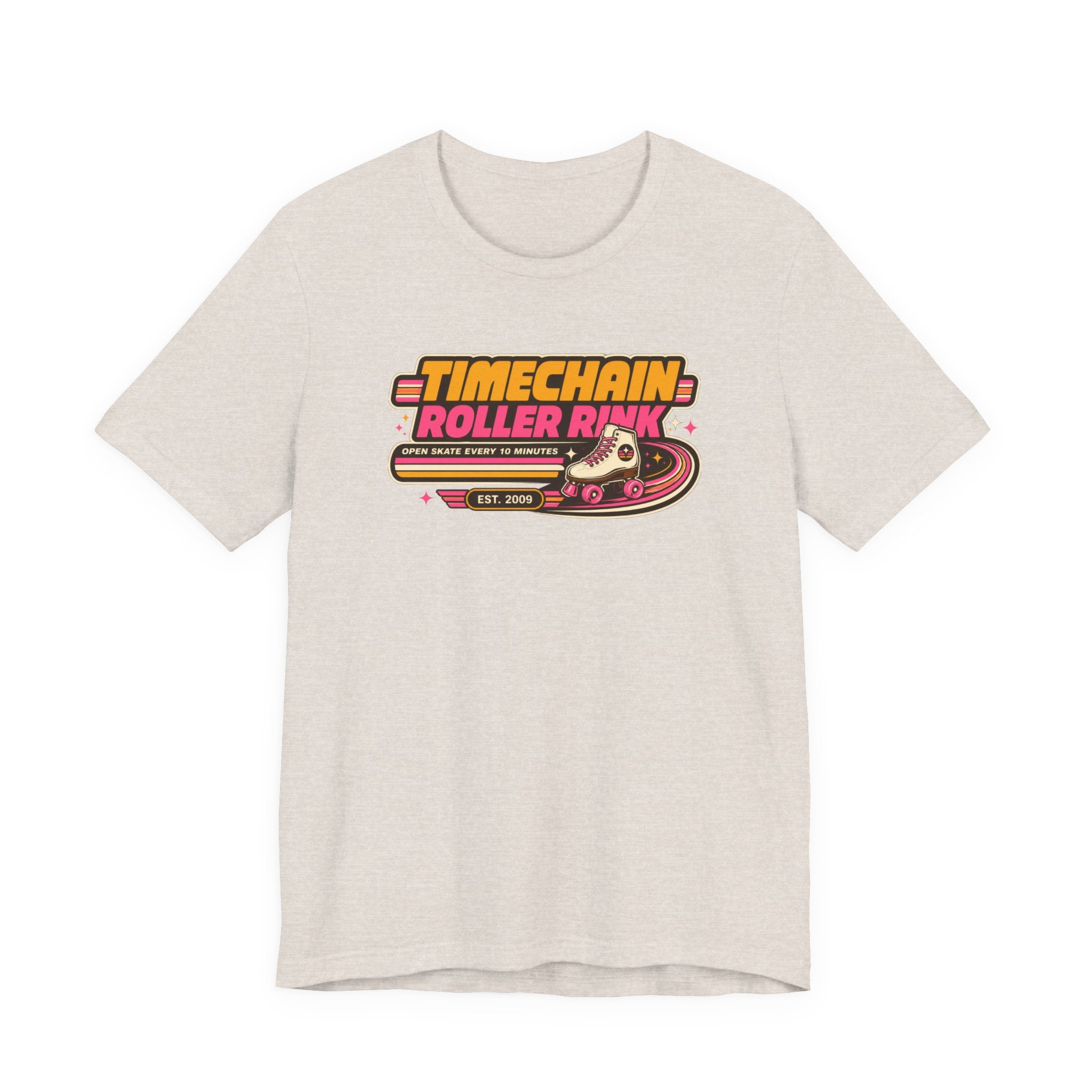 Incognito Timechain Roller Rink Bitcoin graphic tee | Retro roller skate design 