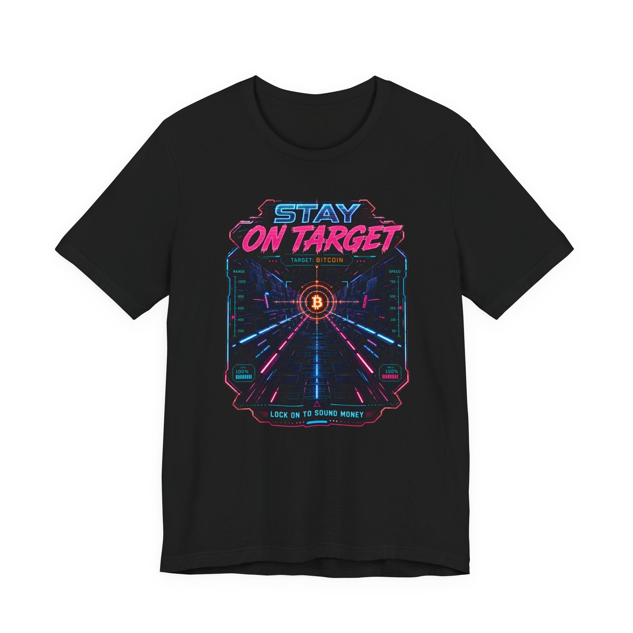 Stay On Target Bitcoin Retro Sound Money Graphic Tee