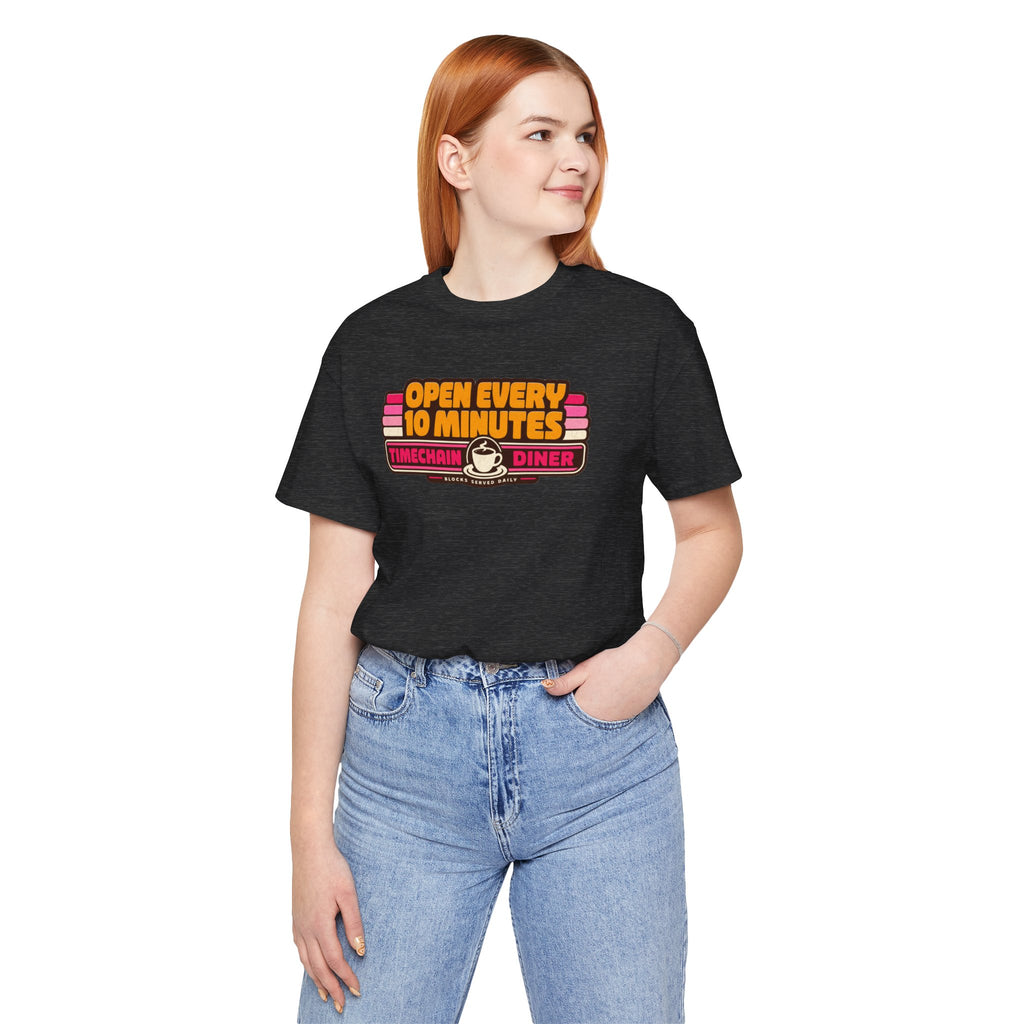Incognito Open Every 10 Minutes Timechain Diner Tee | Retro Coffee T-Shirt | Bella Canvas 3001