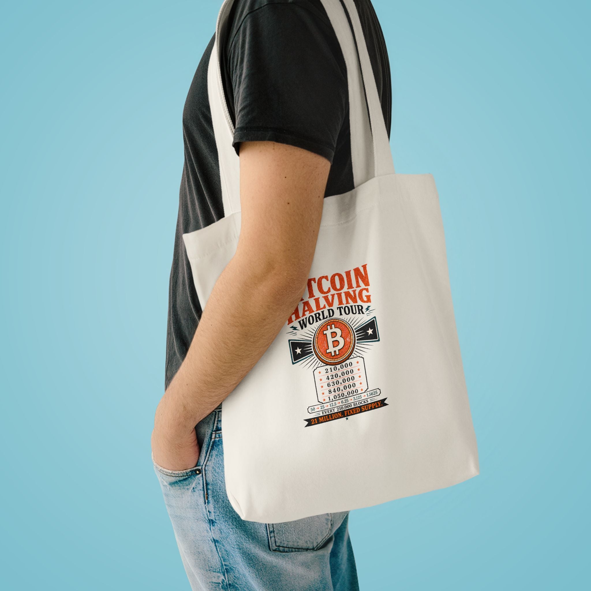 Bitcoin Halving World Tour Tote Bag | Bitcoin Cotton Canvas Tote