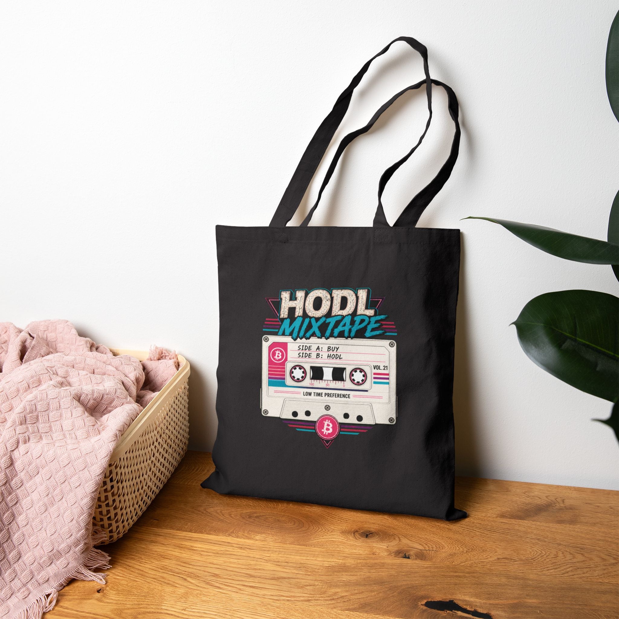 HODL Mixtape cassette tote bag | Cotton canvas tote, Bitcoin retro 80s style