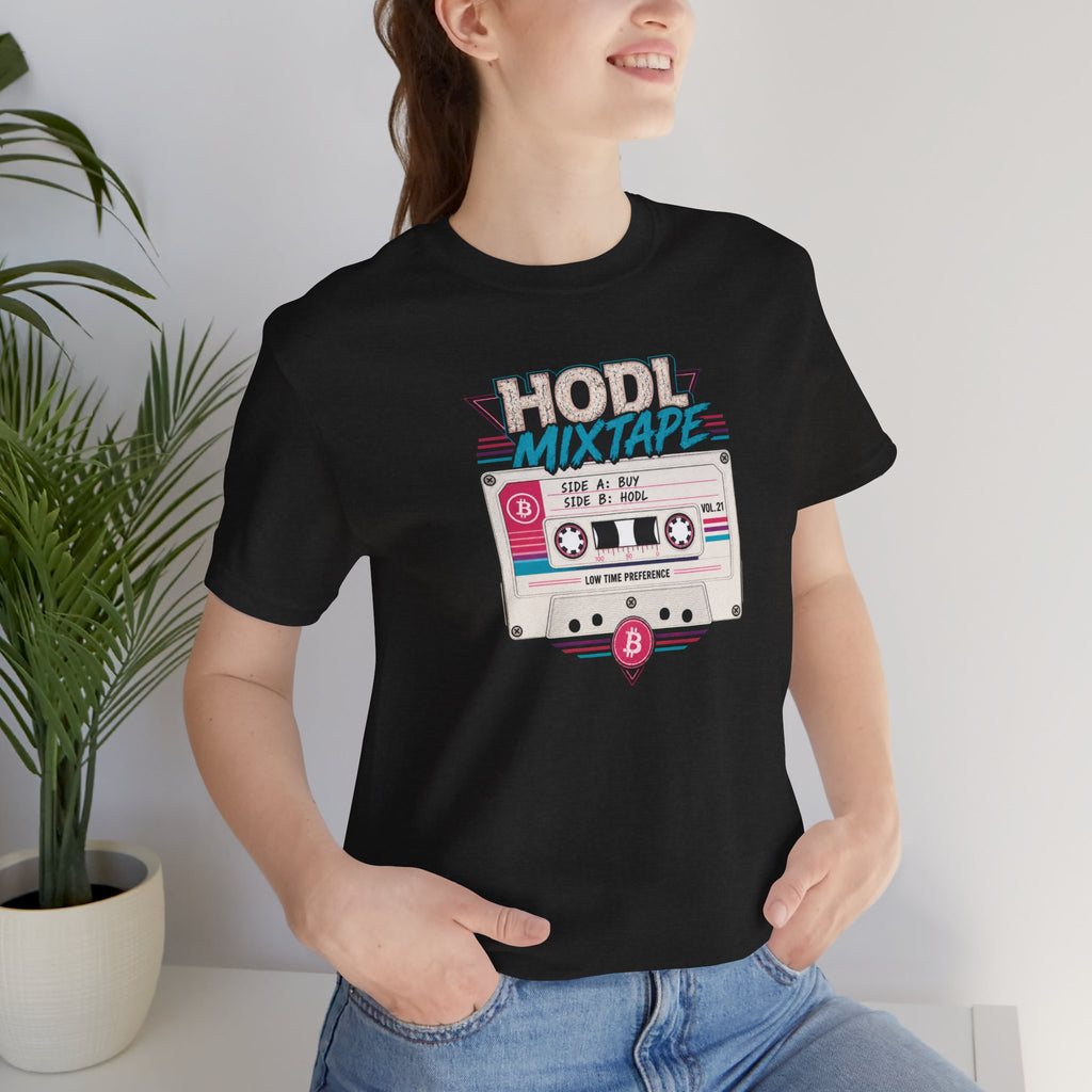 HODL Mixtape Cassette T-Shirt | Bitcoin Low Time Preference retro design Tee | Bella Canvas 3001
