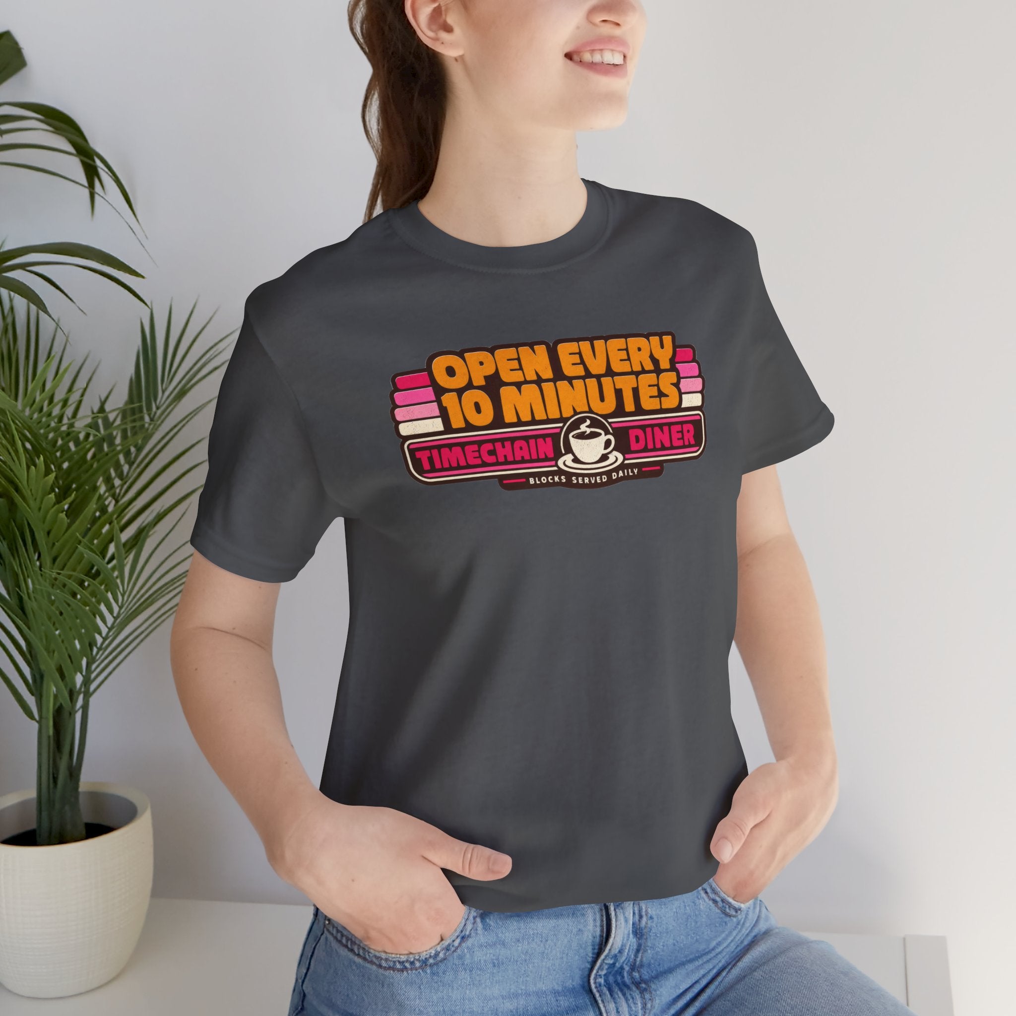 Incognito Open Every 10 Minutes Timechain Diner Tee | Retro Coffee T-Shirt | Bella Canvas 3001