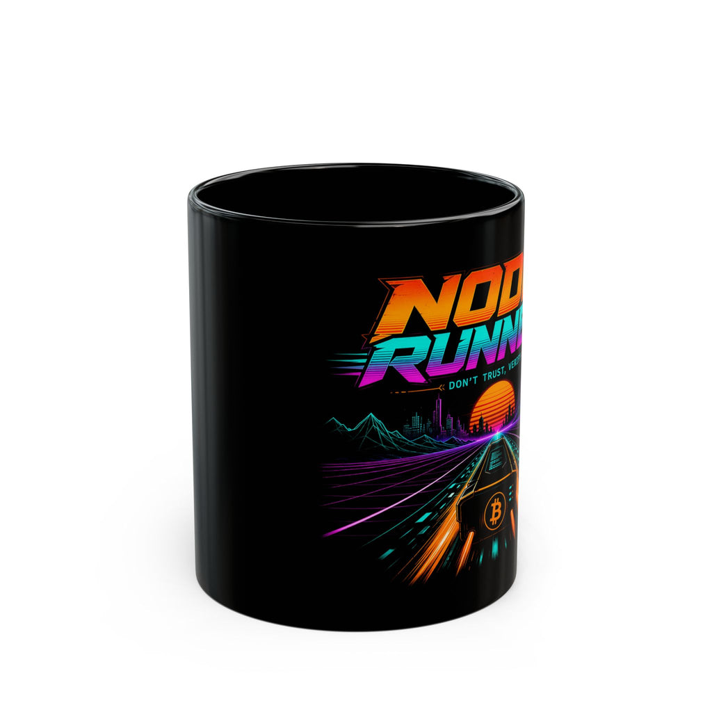 Node Runner Retro Cyberroad Mug | Bitcoin Neon 80s Synthwave 11oz and 15oz