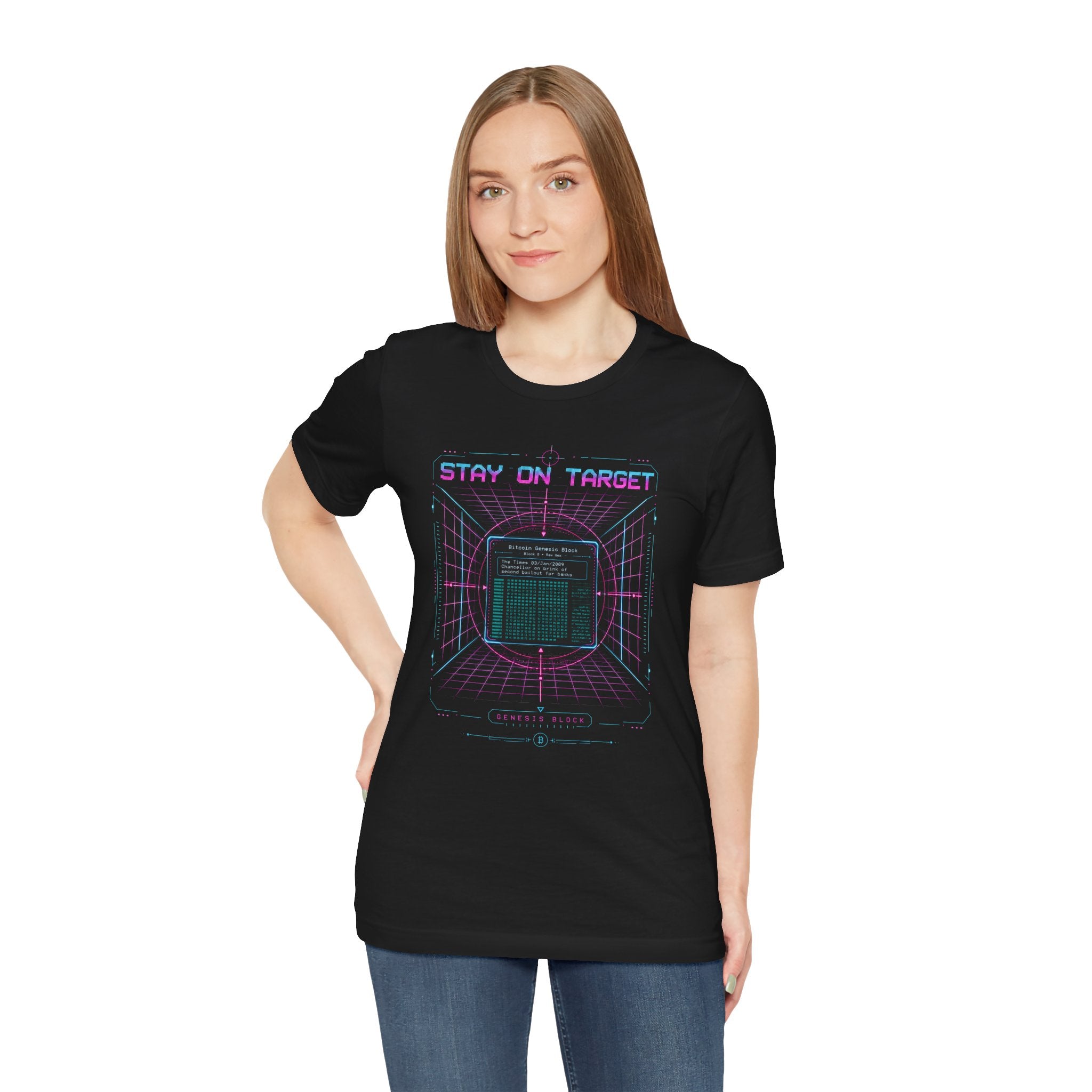 Bitcoin Genesis Block Tee | Retro 80s Cypherpunk Shirt | Bella Canvas 3001
