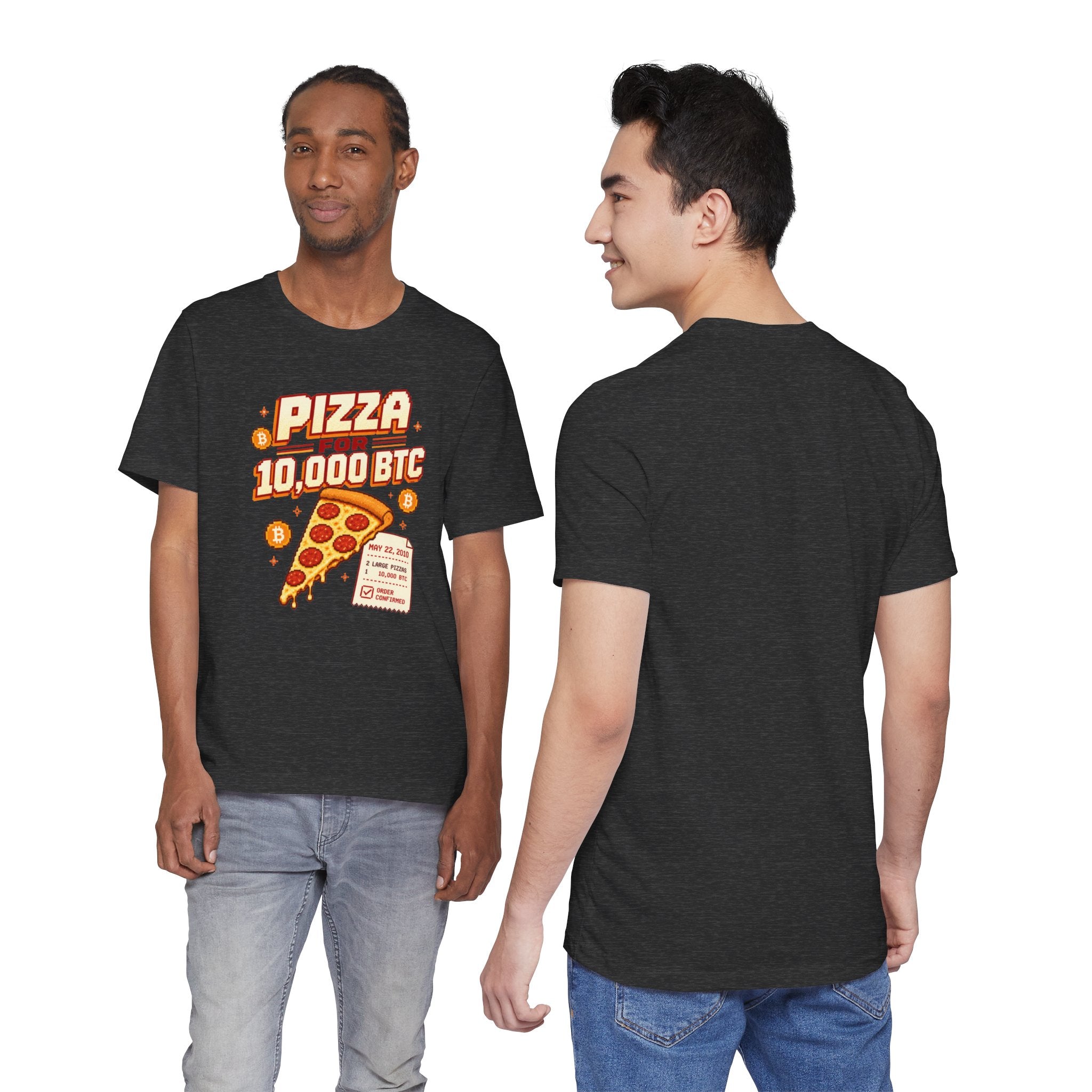 Pizza for 10,000 BTC T-Shirt | Bitcoin Pizza Day Tee | Bella Canvas 3001