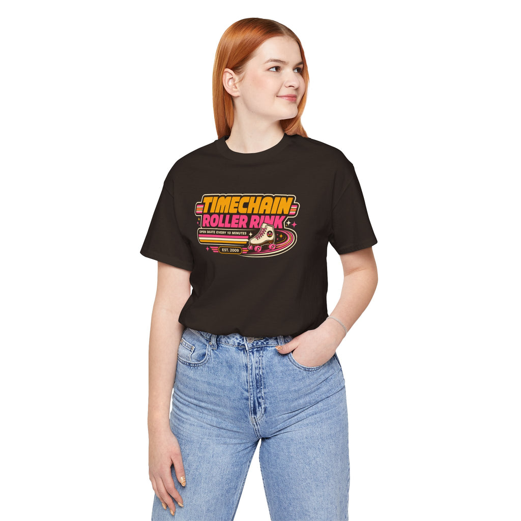 Incognito Timechain Roller Rink graphic tee | Retro roller skate design | Bella Canvas 3001