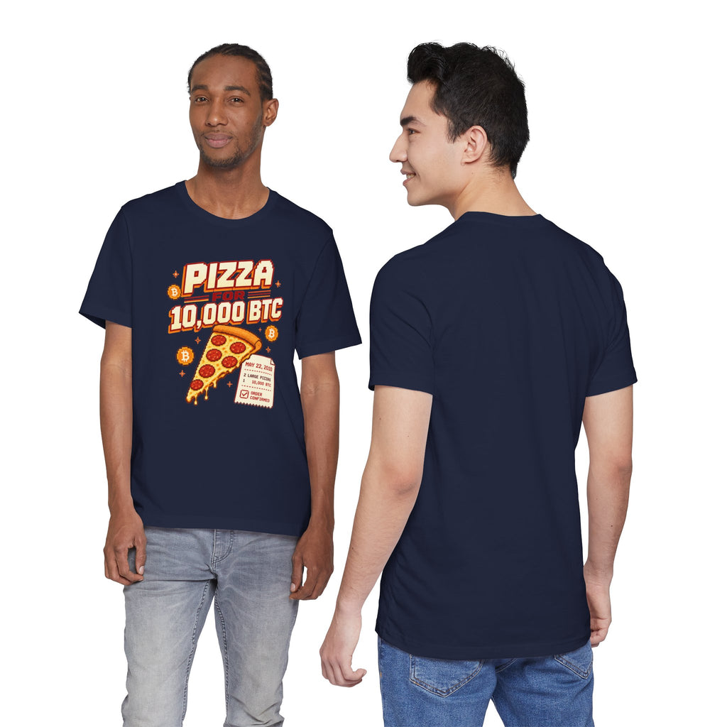 Pizza for 10,000 BTC T-Shirt | Bitcoin Pizza Day Tee | Bella Canvas 3001