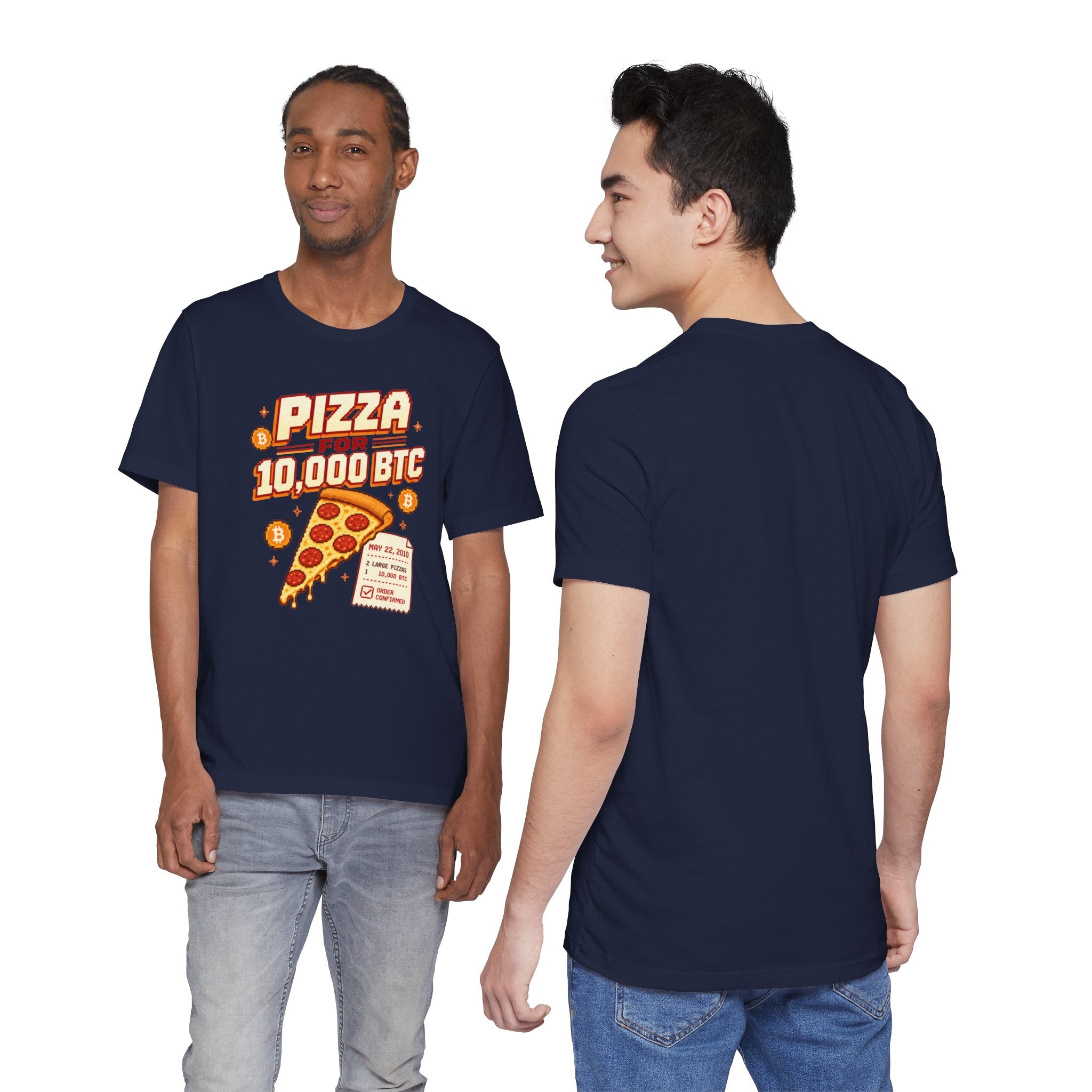 Pizza for 10,000 BTC T-Shirt | Bitcoin Pizza Day Tee | Bella Canvas 3001