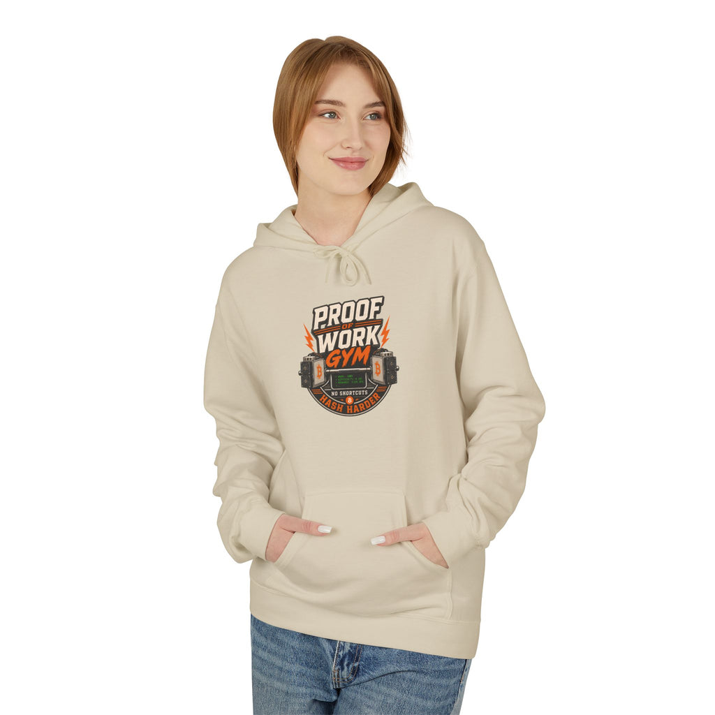Proof of Work Bitcoin Mining Gym Hoodie | Weightlifting barbell vintage emblem, Train Hard, Hash Harder Pullover