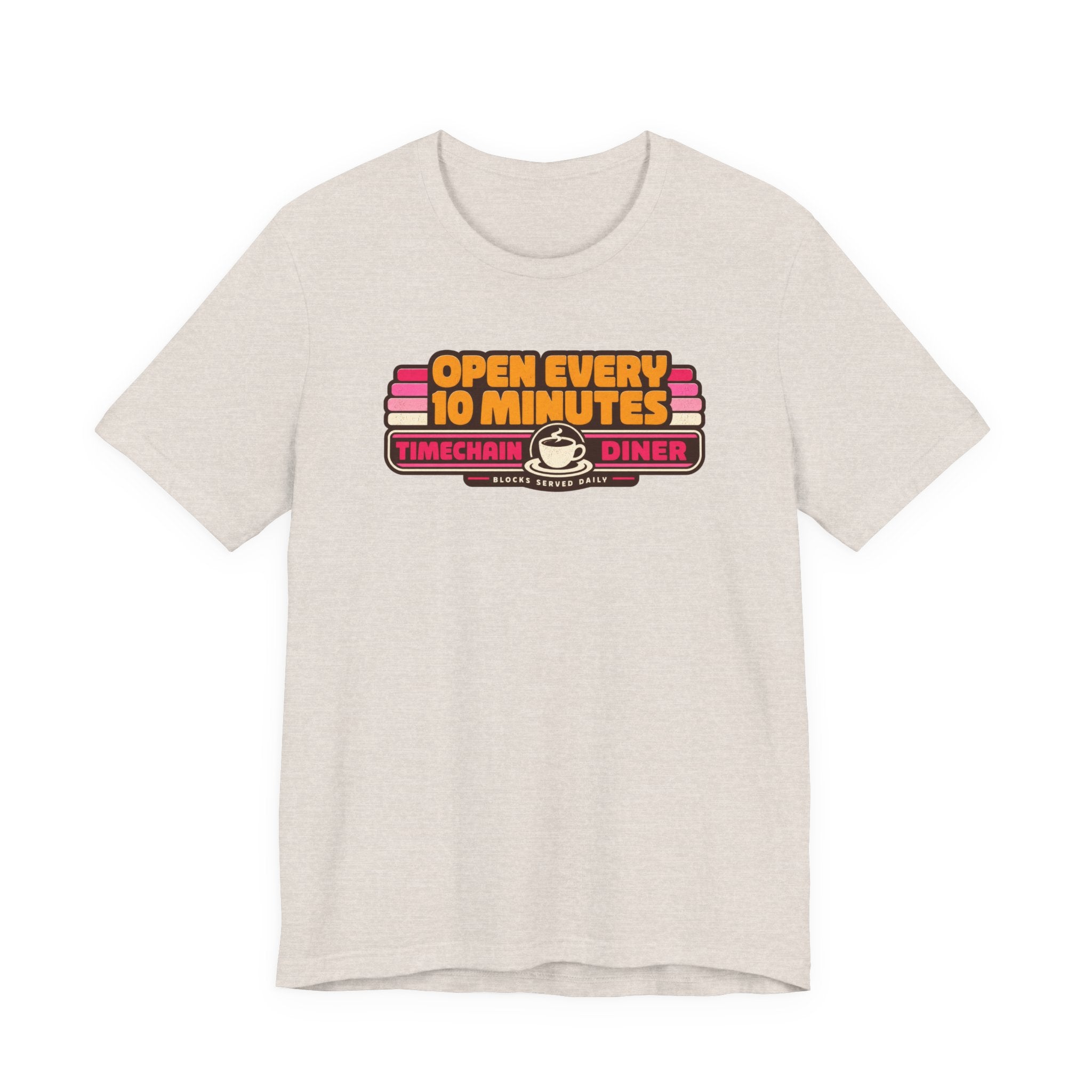 Incognito Open Every 10 Minutes Timechain Diner Tee | Retro Coffee T-Shirt | Bella Canvas 3001