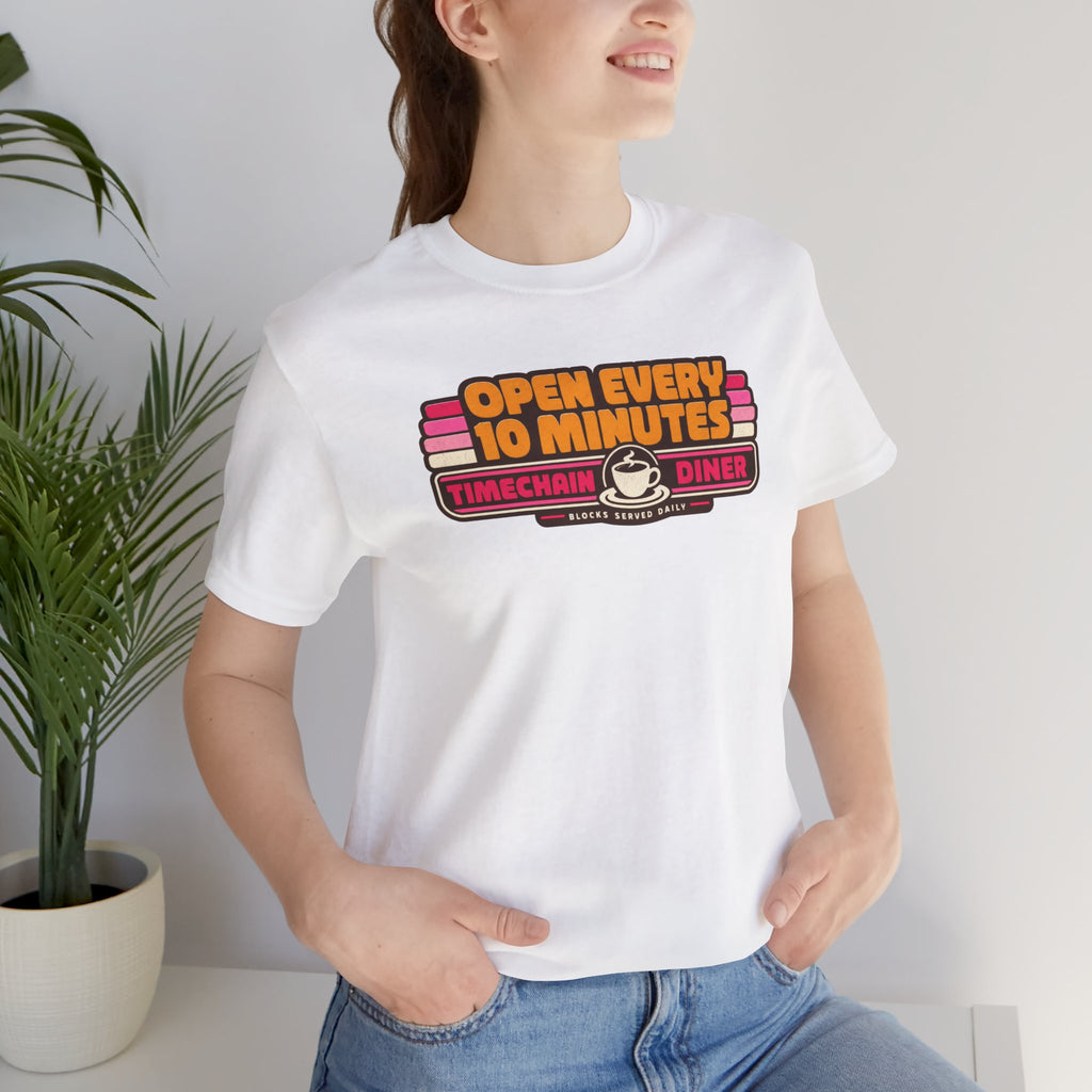 Incognito Open Every 10 Minutes Timechain Diner Tee | Retro Coffee T-Shirt | Bella Canvas 3001
