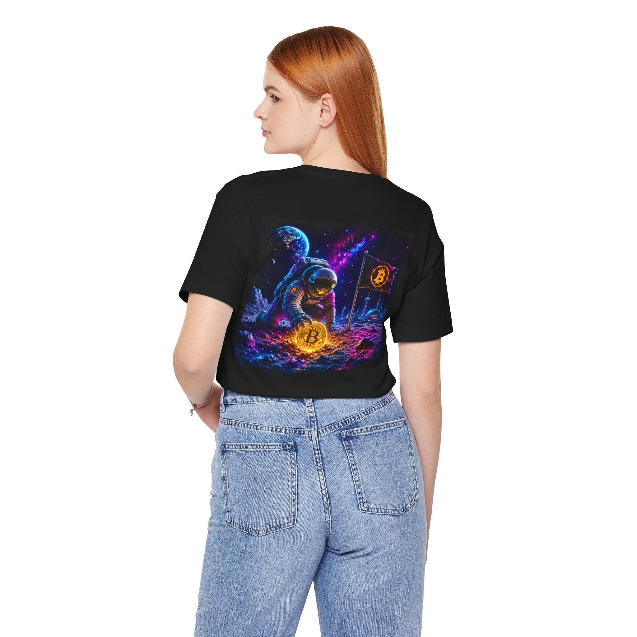 Futuristic Astronaut Bitcoin Mining Tee | Bella Canvas 3001